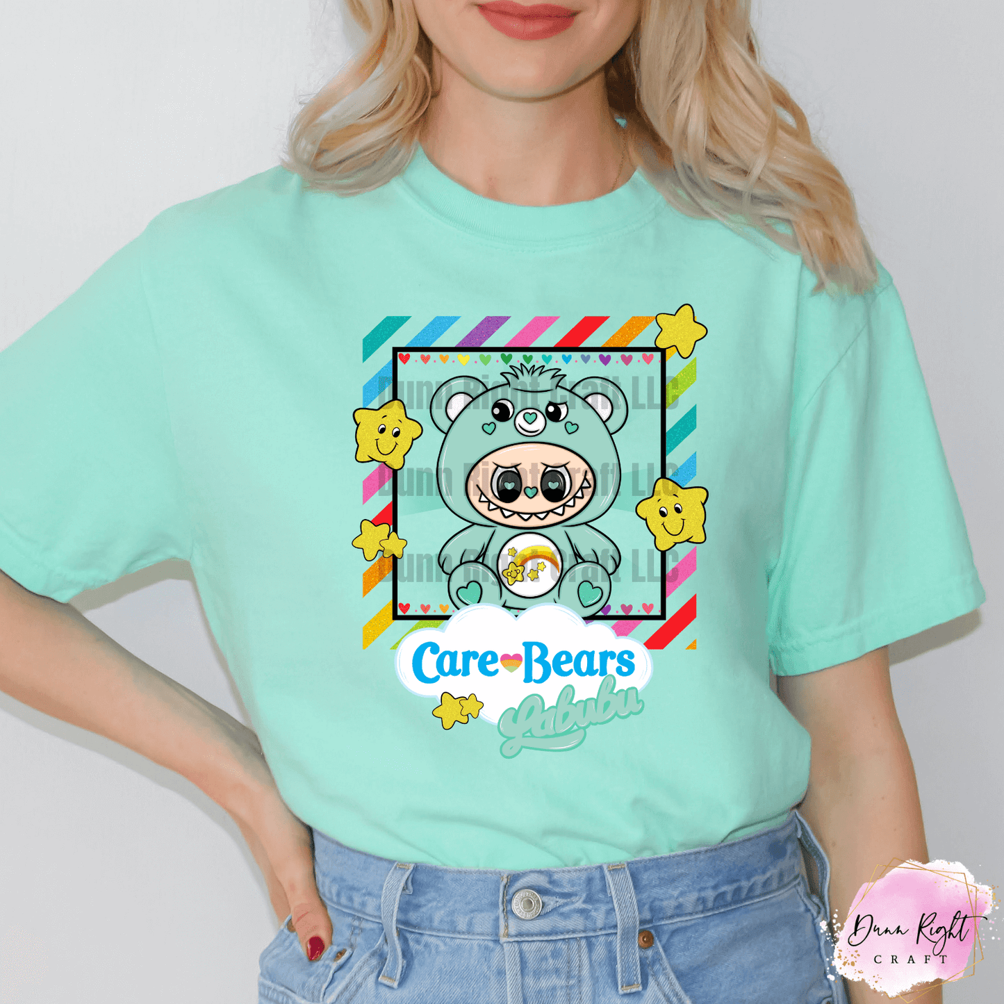Care Bears x Labubu Tee – Rainbow Bear Shirt