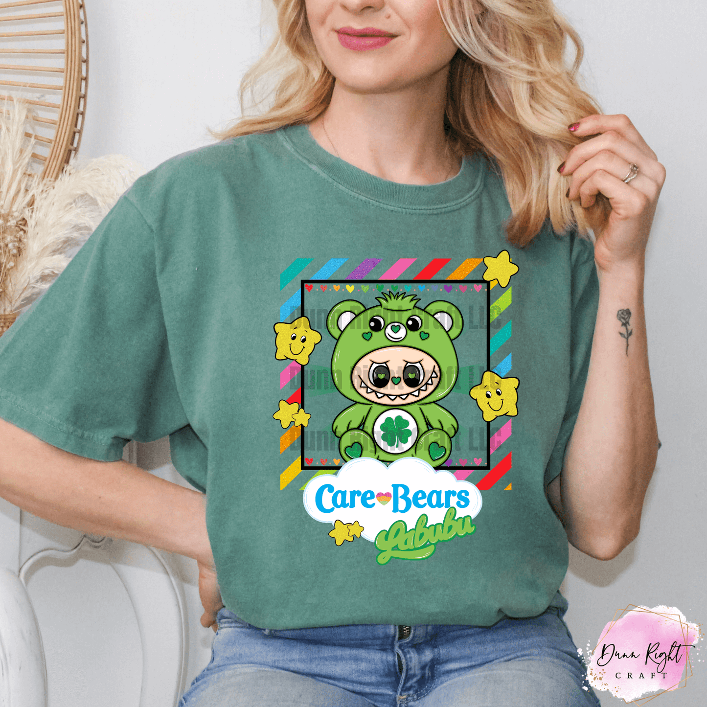 Care Bears x Labubu Tee – Rainbow Bear Shirt