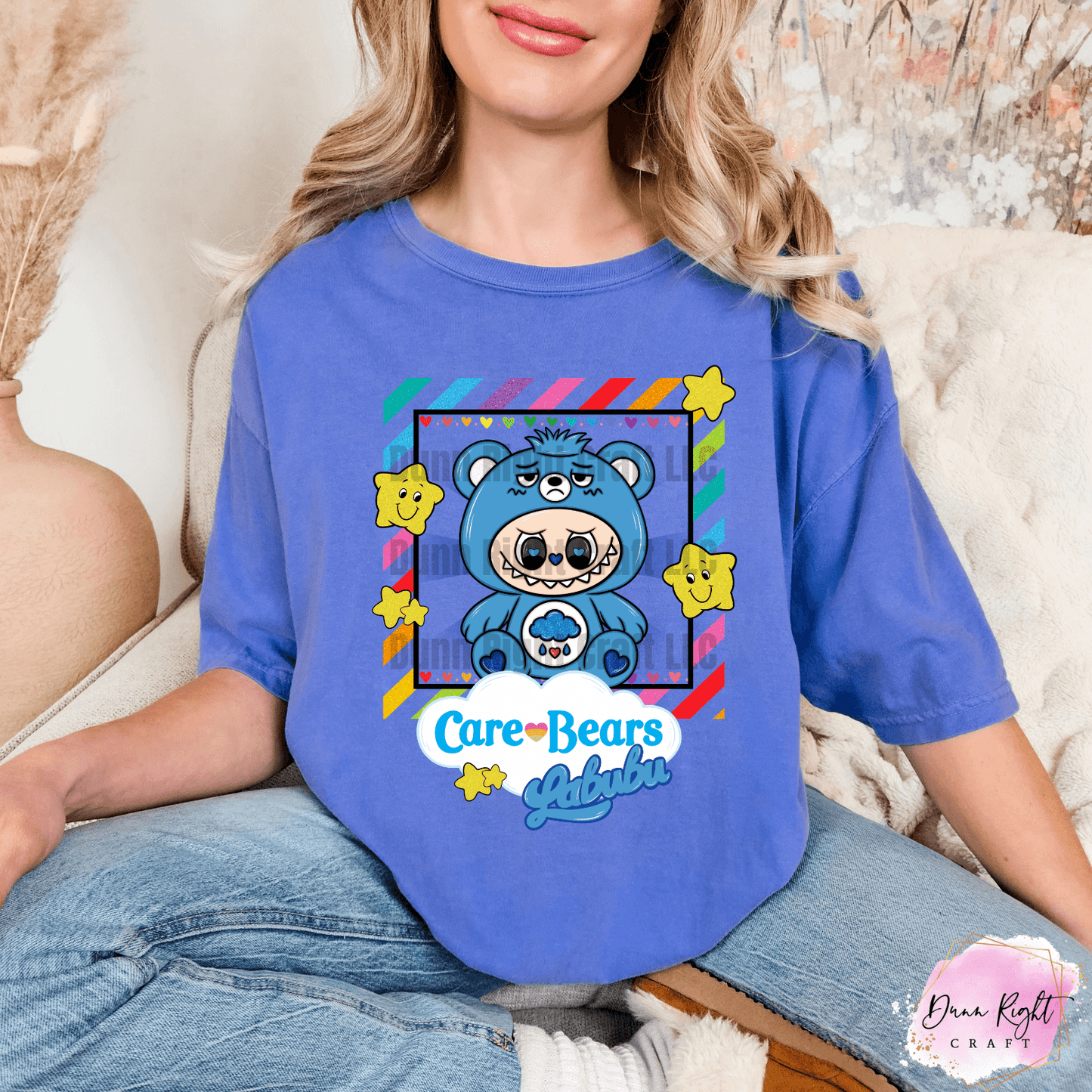 Care Bears x Labubu Tee – Rainbow Bear Shirt