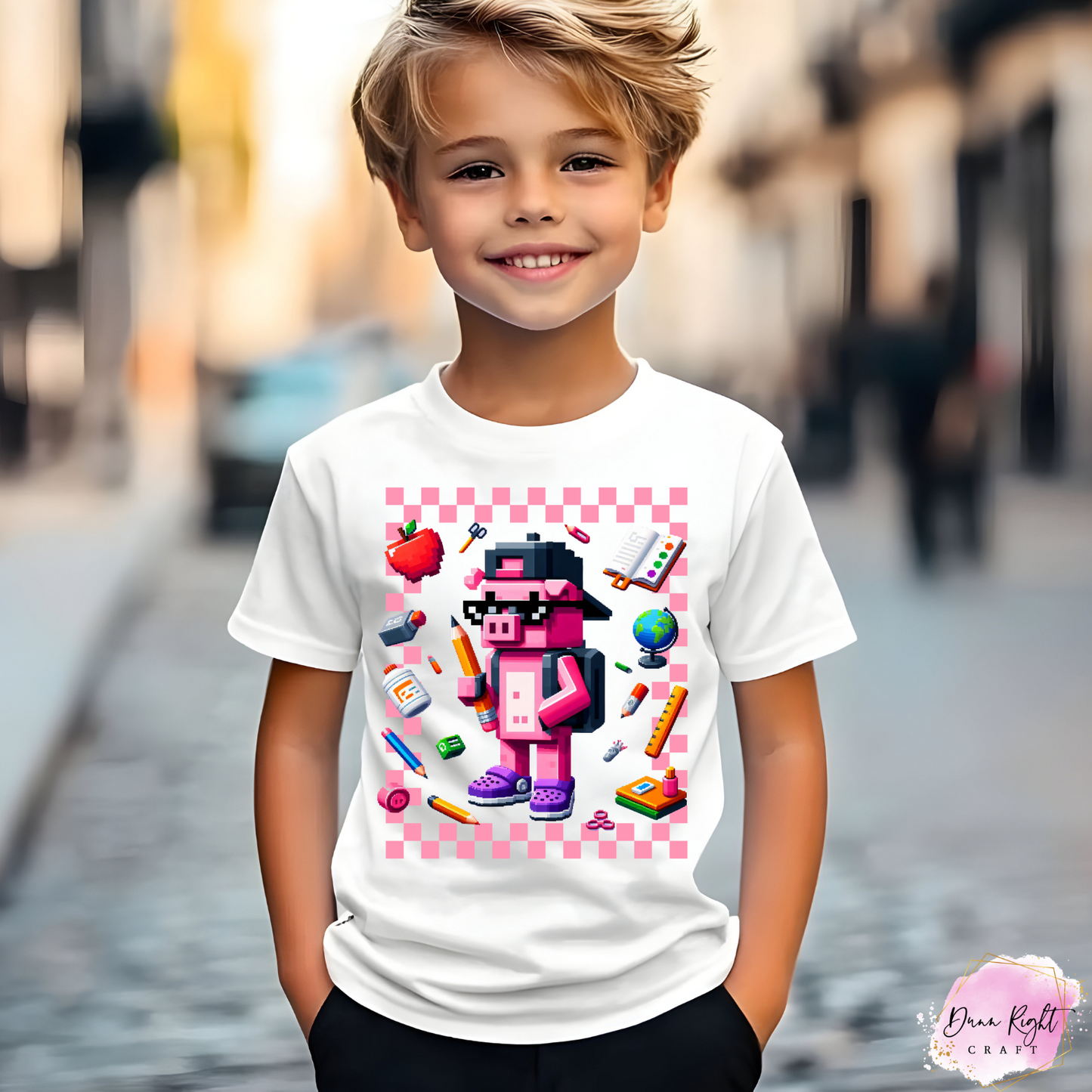 Minecraft Back to School Shirt – Custom Character Gamer Tee for Kids