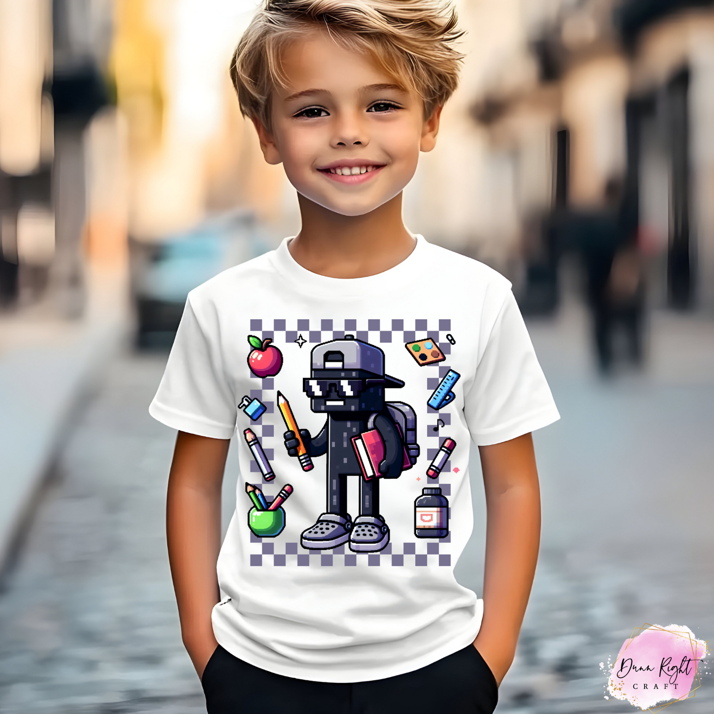 Minecraft Back to School Shirt – Custom Character Gamer Tee for Kids