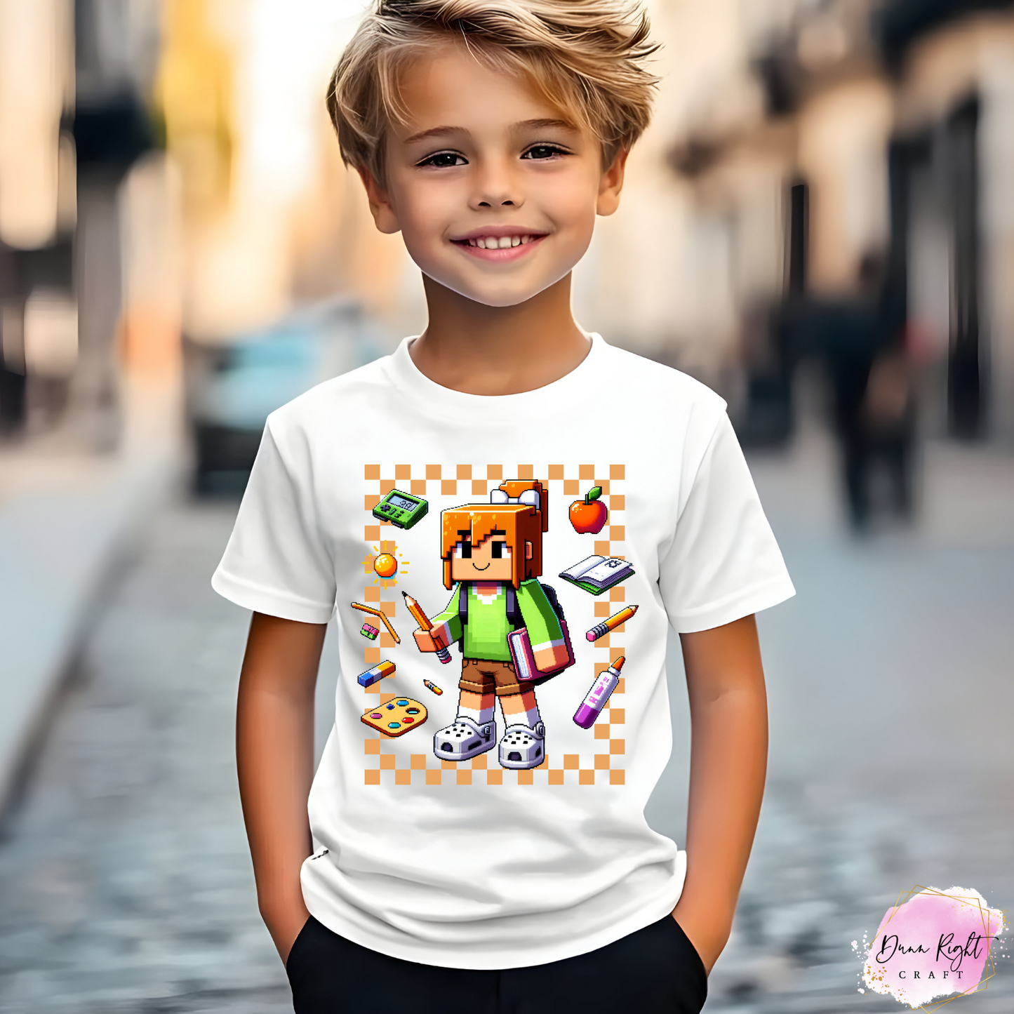 Minecraft Back to School Shirt – Custom Character Gamer Tee for Kids