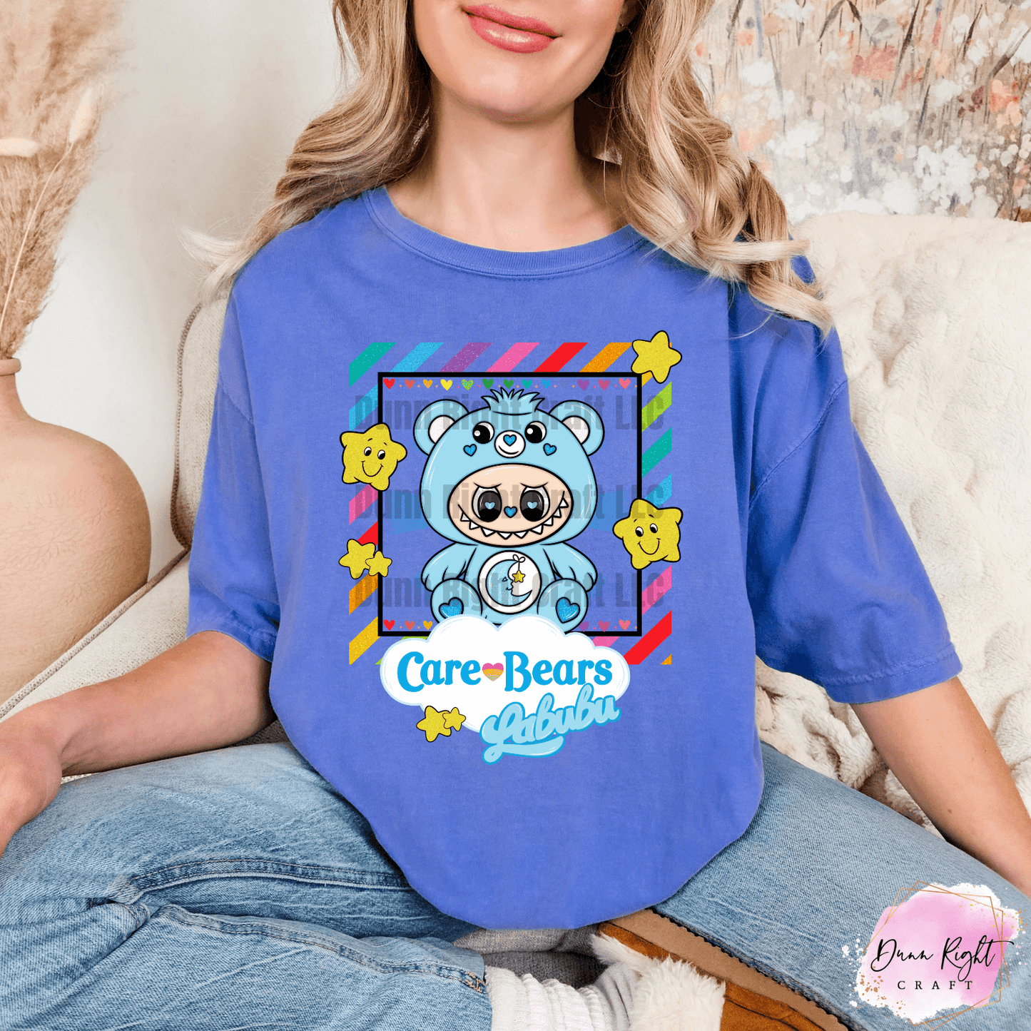 Care Bears x Labubu Tee – Rainbow Bear Shirt