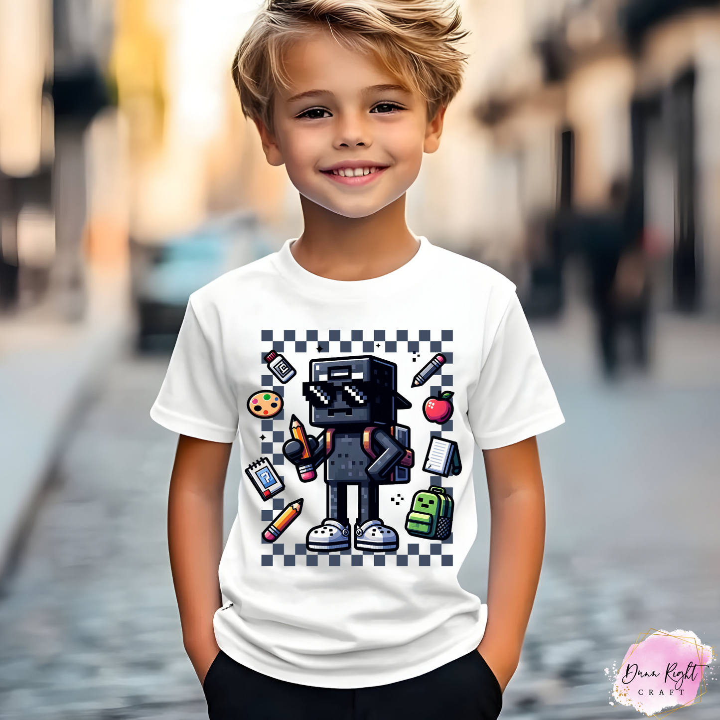 Minecraft Back to School Shirt – Custom Character Gamer Tee for Kids
