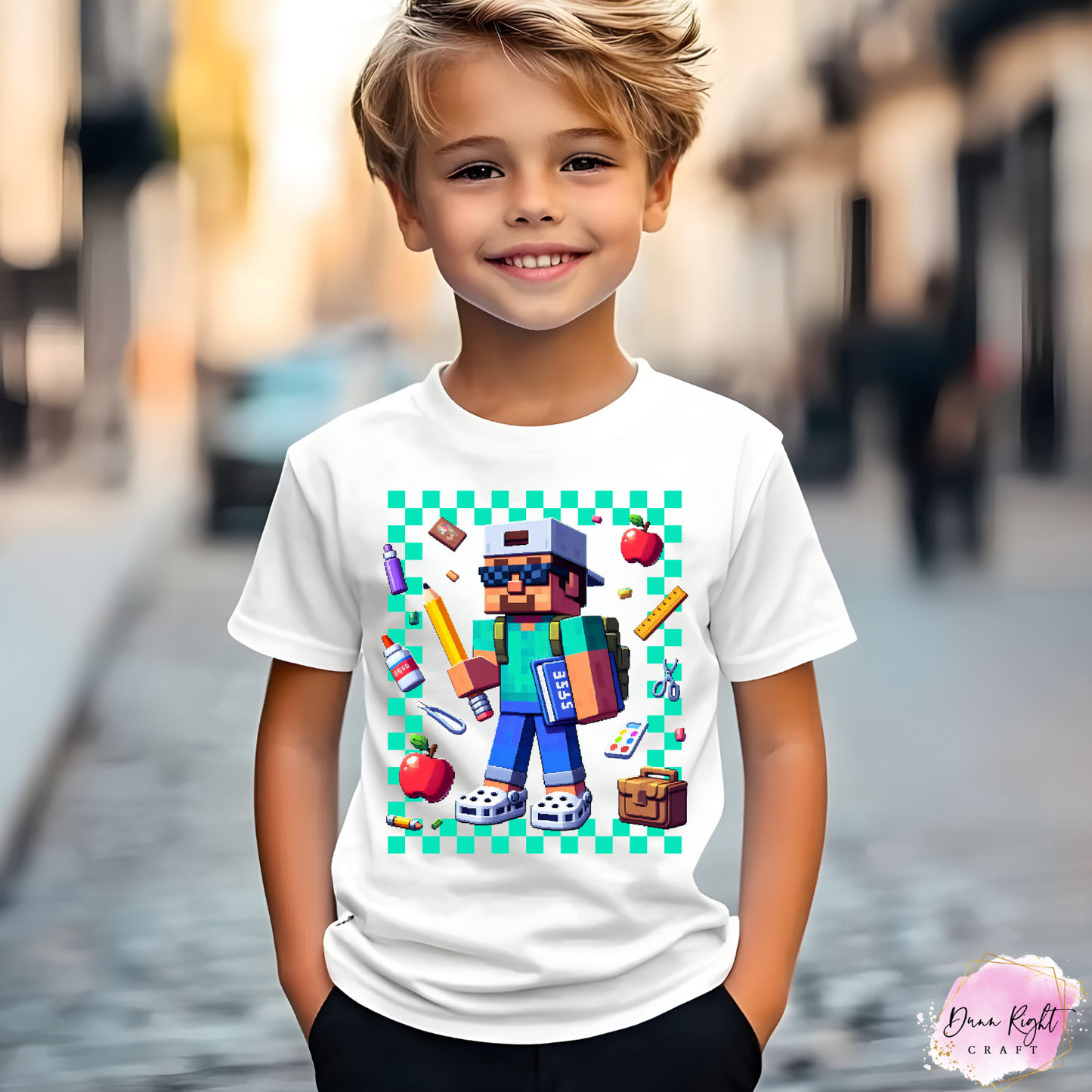 Minecraft Back to School Shirt – Custom Character Gamer Tee for Kids
