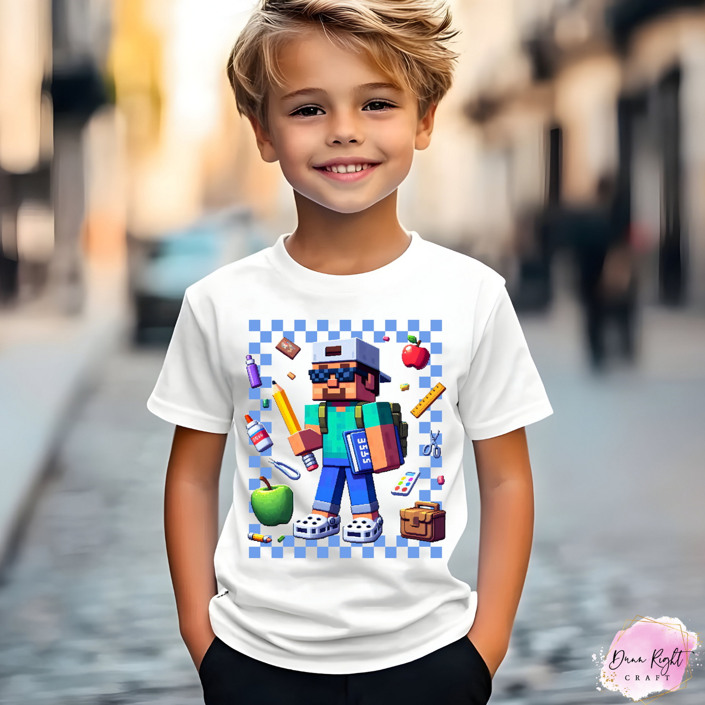 Minecraft Back to School Shirt – Custom Character Gamer Tee for Kids