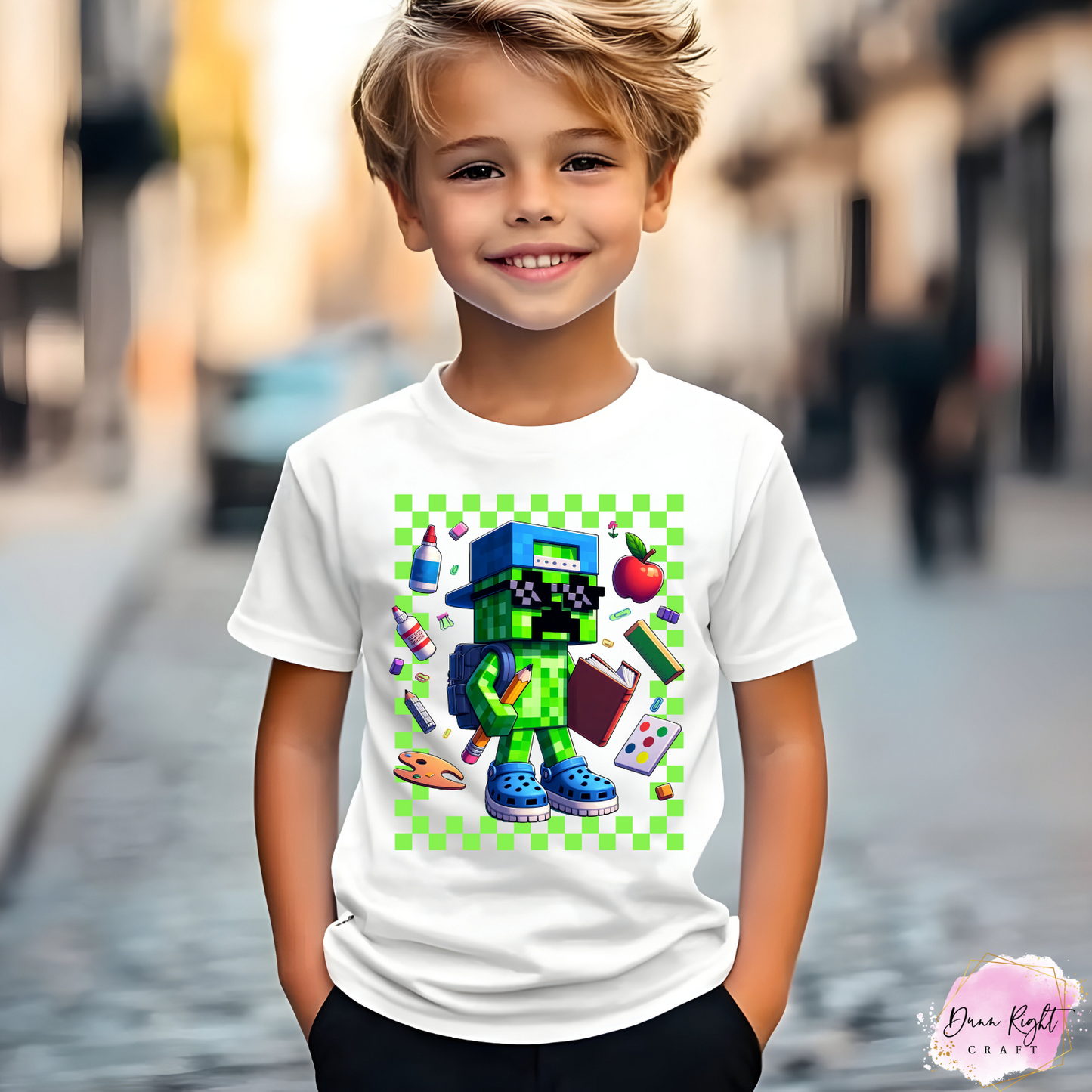 Minecraft Back to School Shirt – Custom Character Gamer Tee for Kids