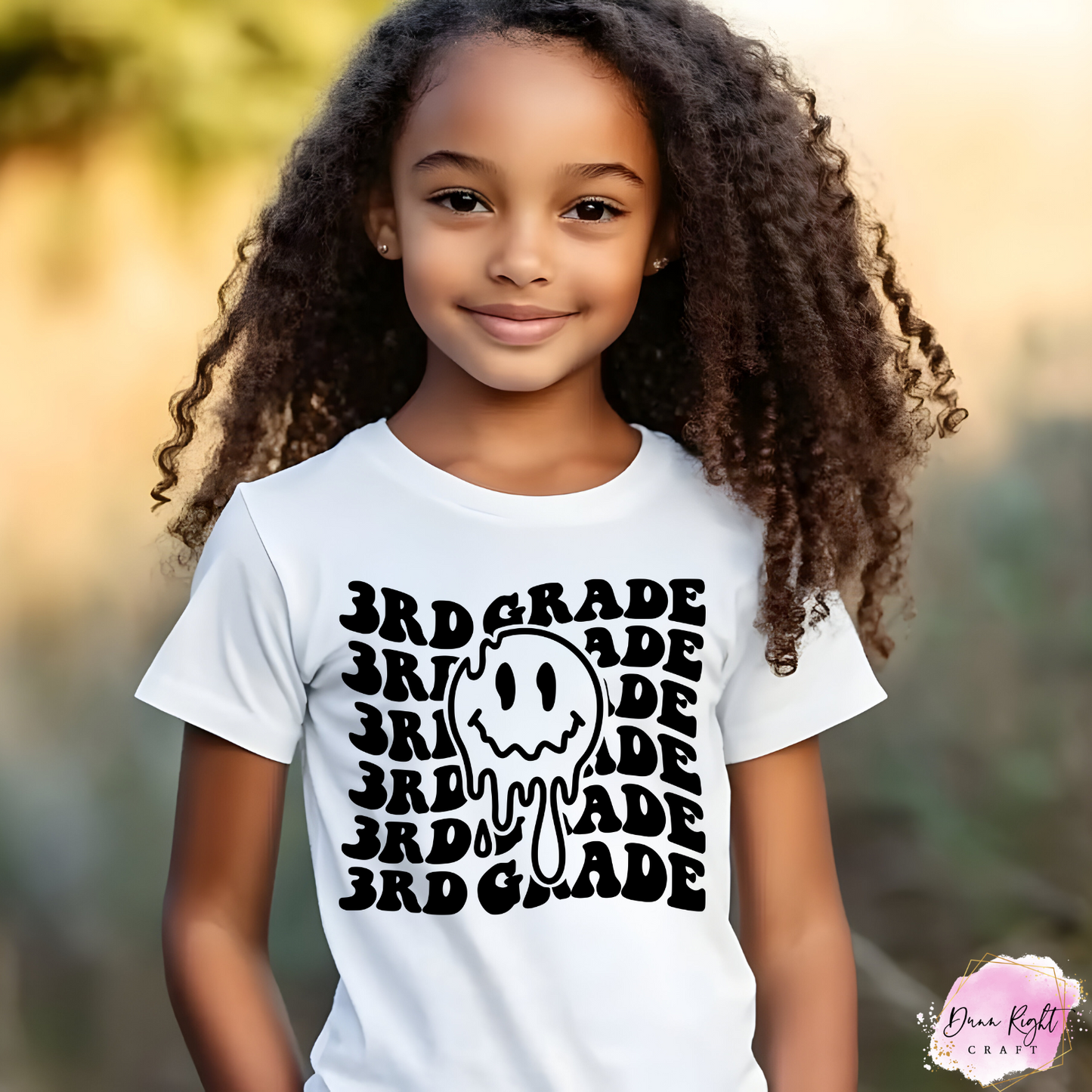 Drippy Smiley Face Back to School Tee for Kids