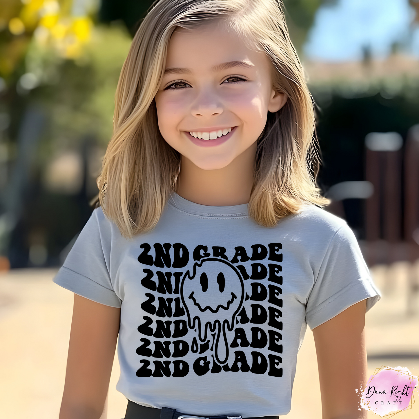 Drippy Smiley Face Back to School Tee for Kids