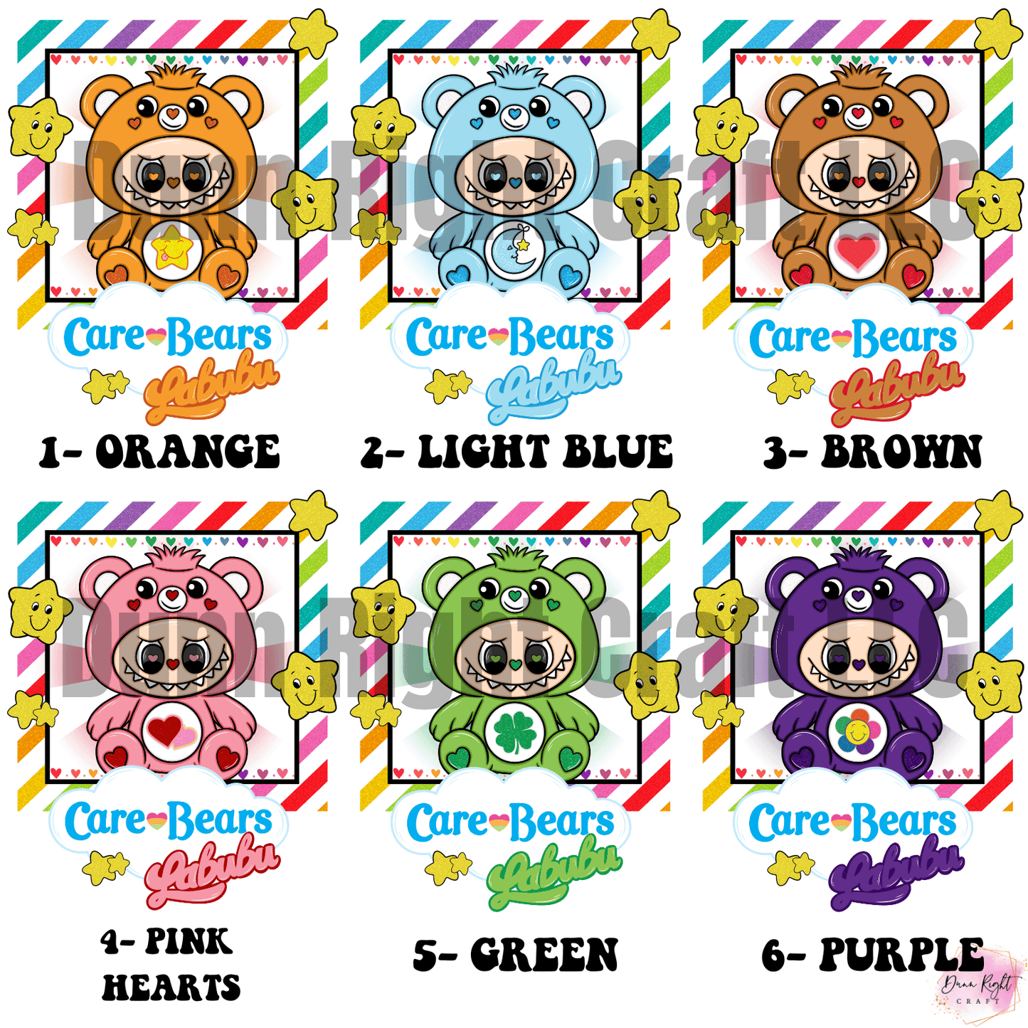 Care Bears x Labubu Tee – Rainbow Bear Shirt
