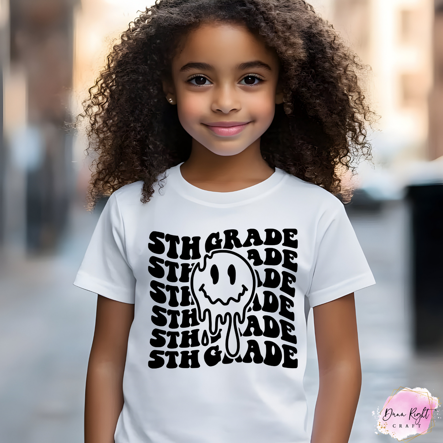 Drippy Smiley Face Back to School Tee for Kids