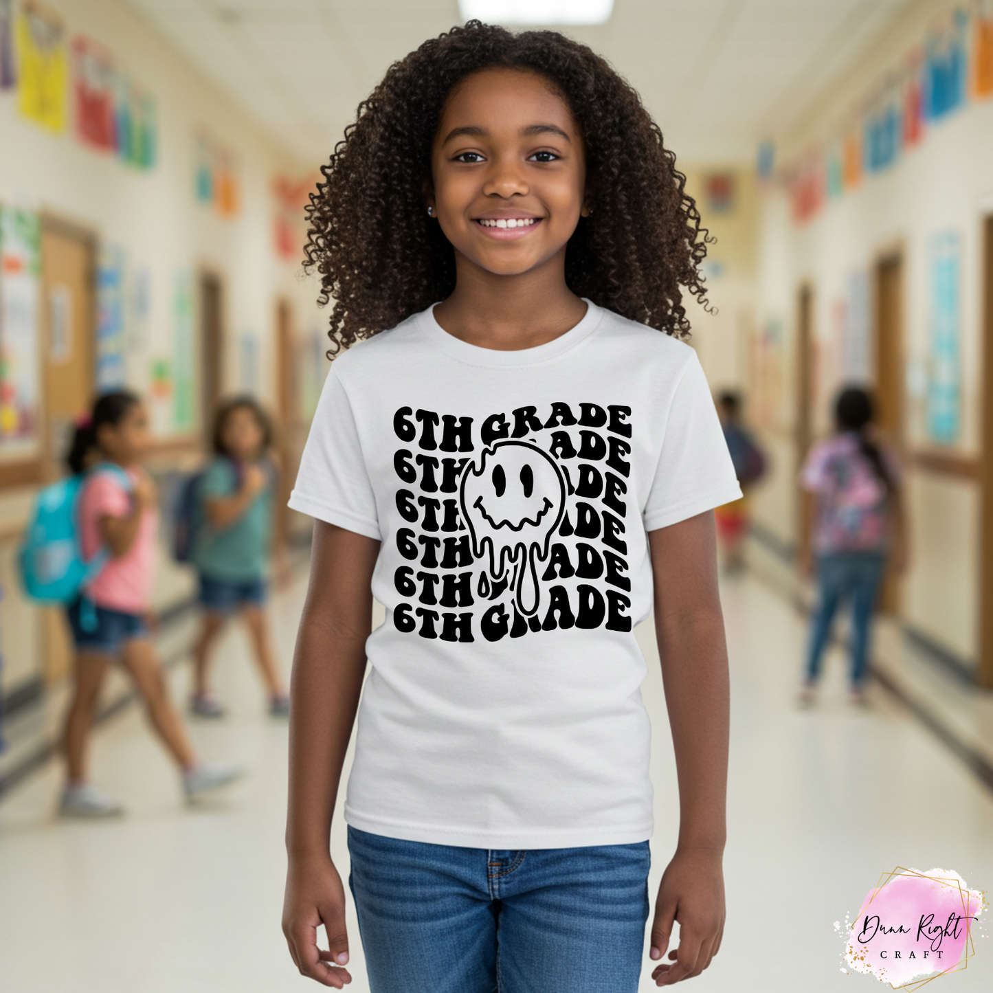 Drippy Smiley Face Back to School Tee for Kids