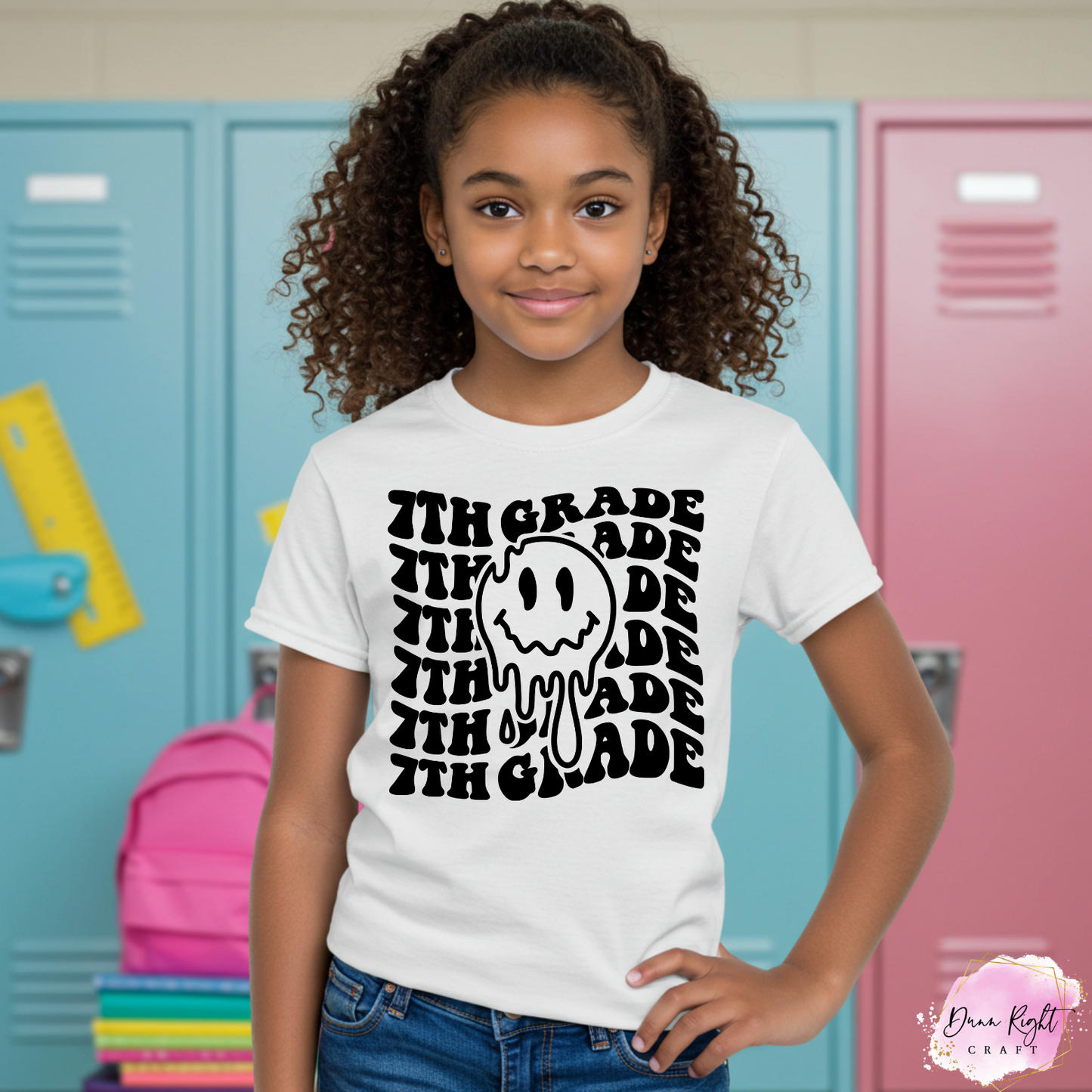 Drippy Smiley Face Back to School Tee for Kids