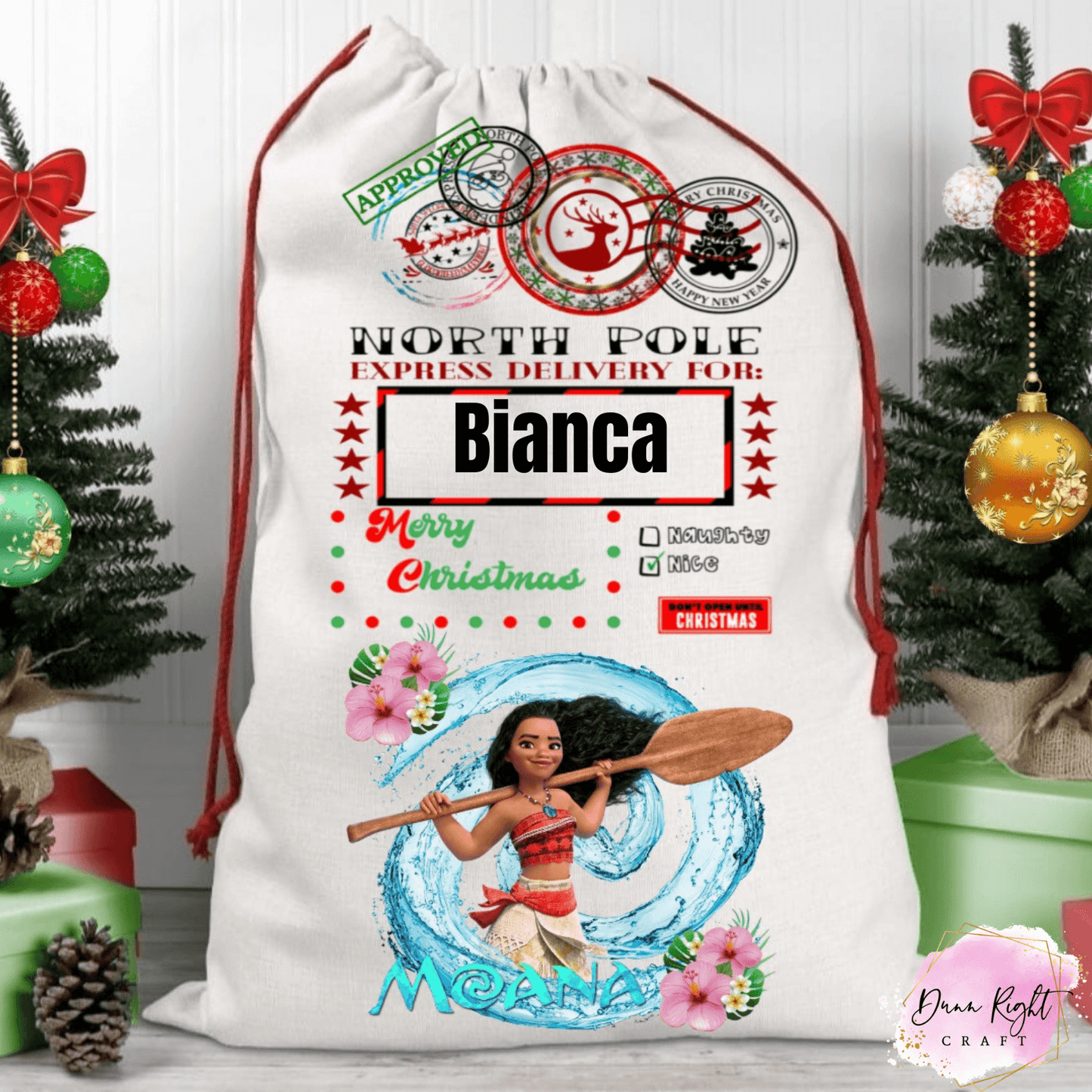 Moana North Pole Express Santa Sack