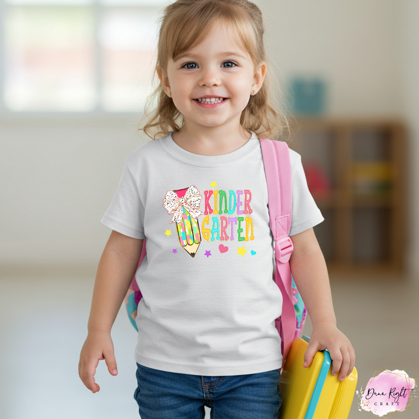 Personalized Back to School Shirt with Bow & Pencil – Girls First Day Tee