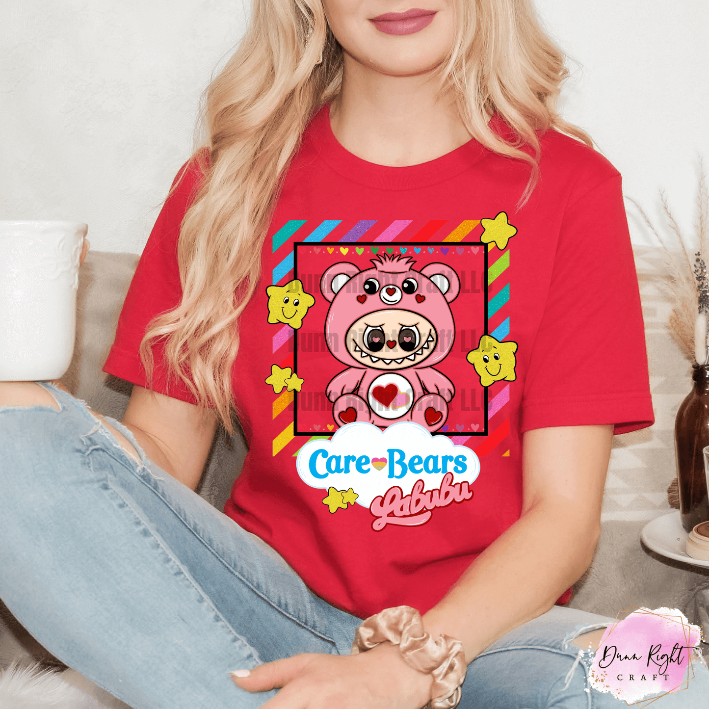 Care Bears x Labubu Tee – Rainbow Bear Shirt