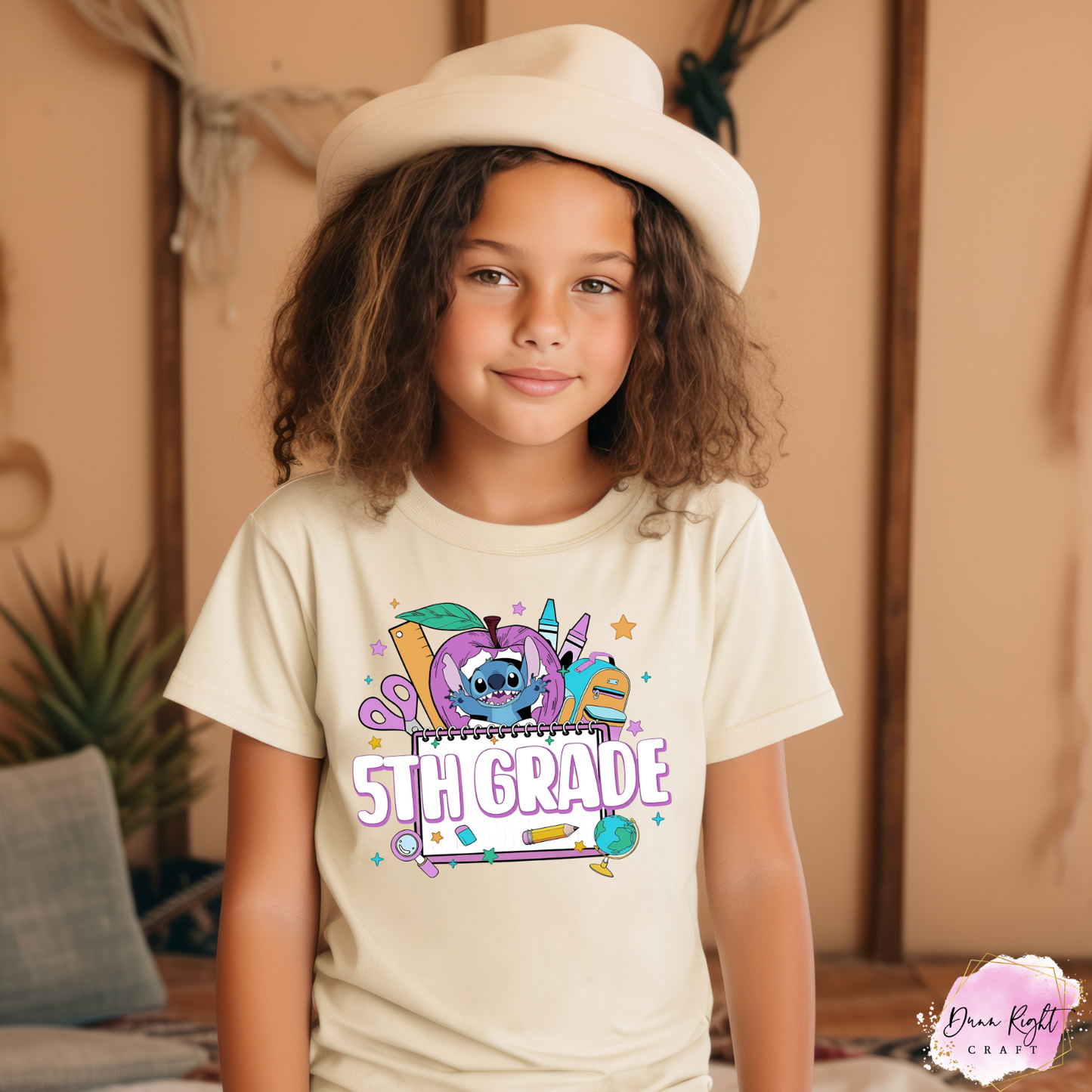 Cute Back to School Design with Stitch-Inspired Character