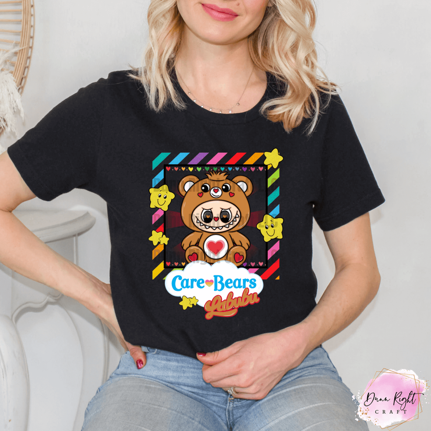 Care Bears x Labubu Tee – Rainbow Bear Shirt