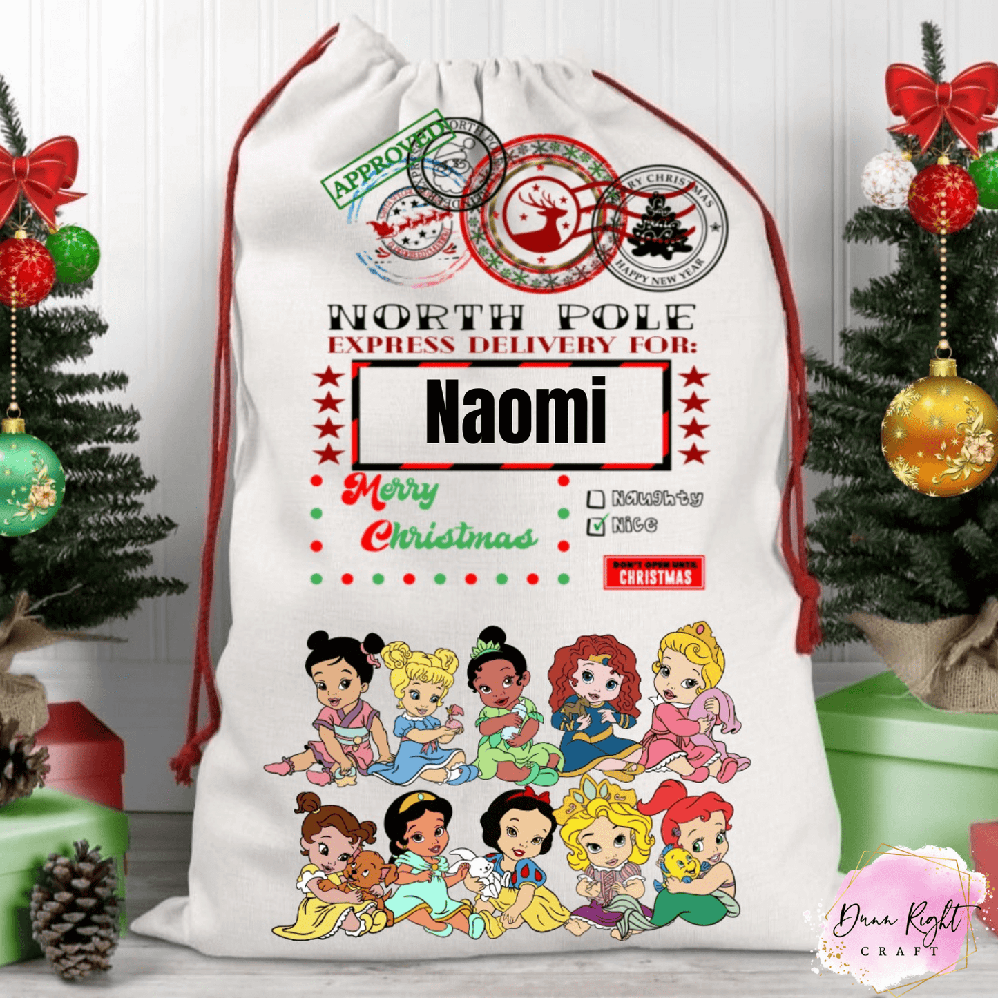 Baby Princess North Pole Express Santa Sack