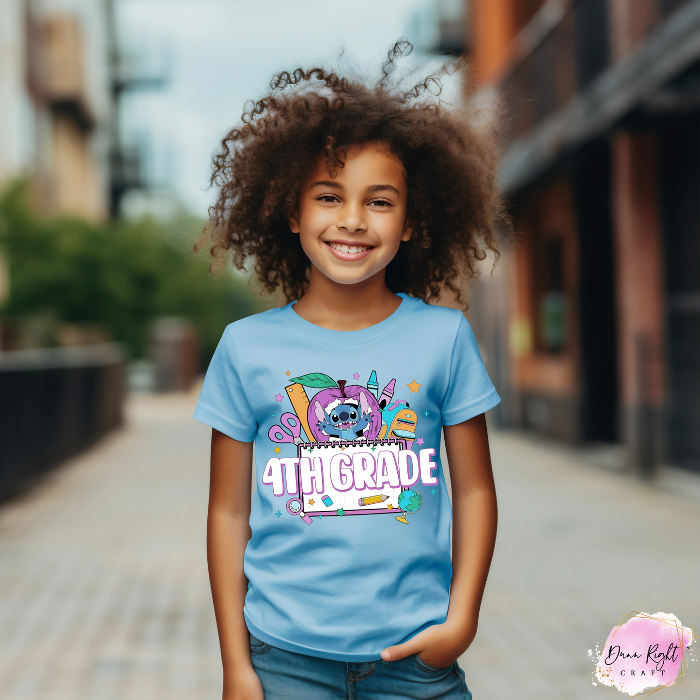Cute Back to School Design with Stitch-Inspired Character