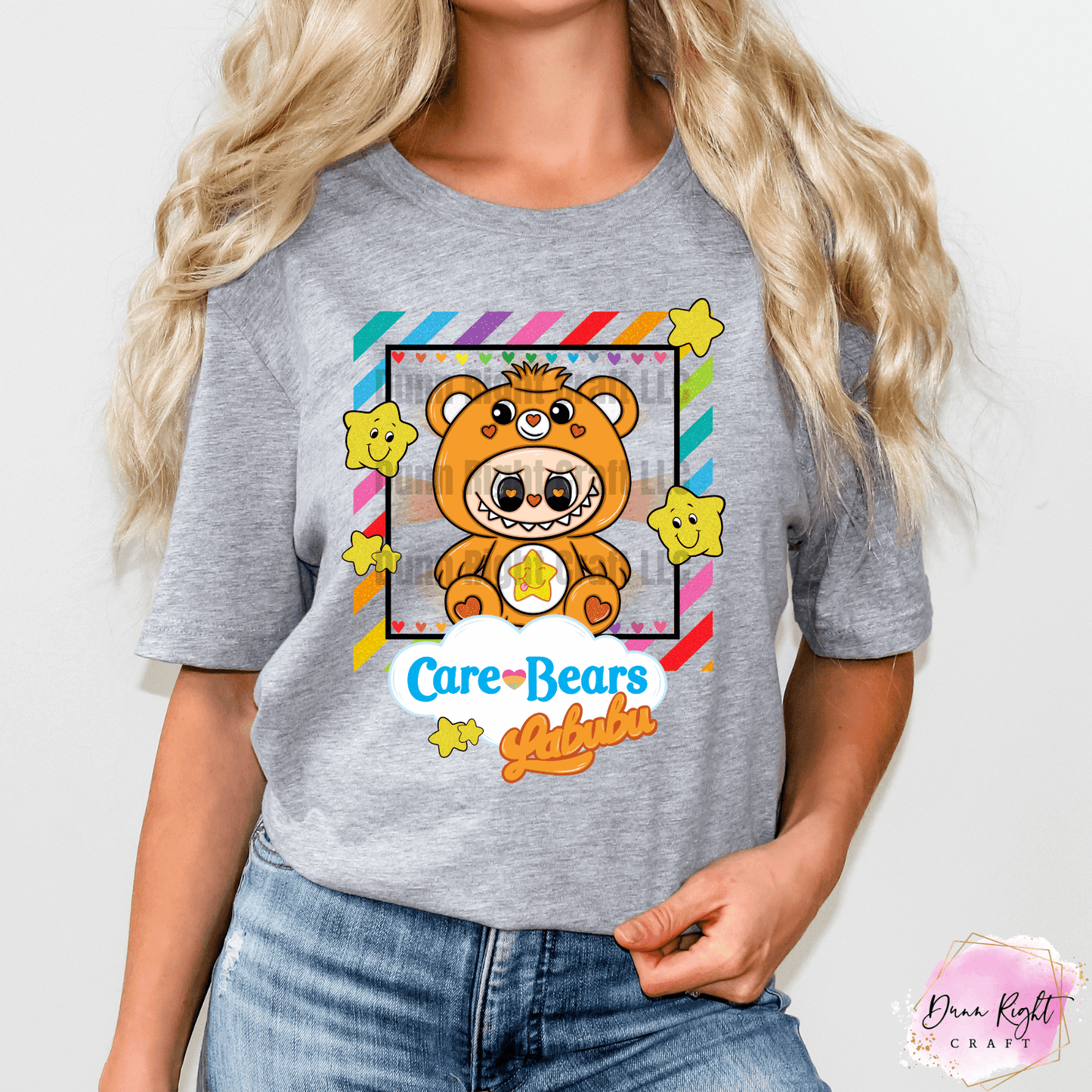 Care Bears x Labubu Tee – Rainbow Bear Shirt