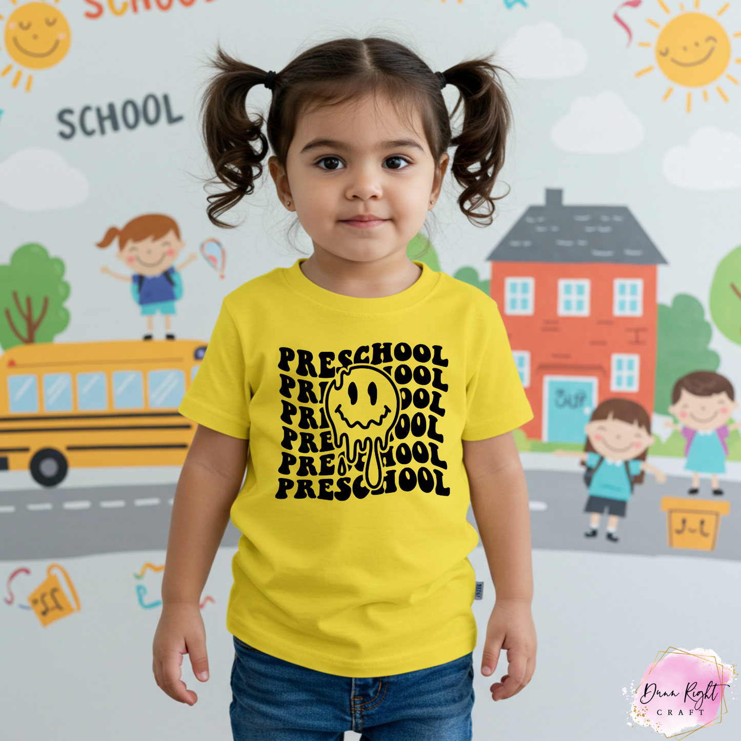 Drippy Smiley Face Back to School Tee for Kids