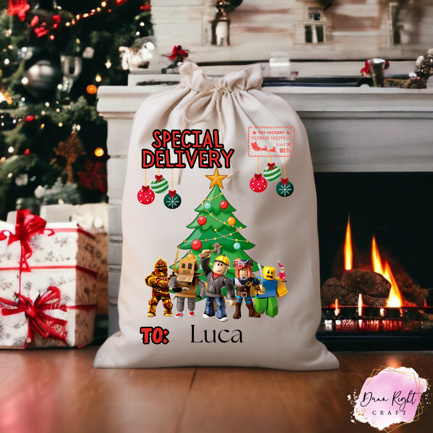 Roblox personalized Christmas sack