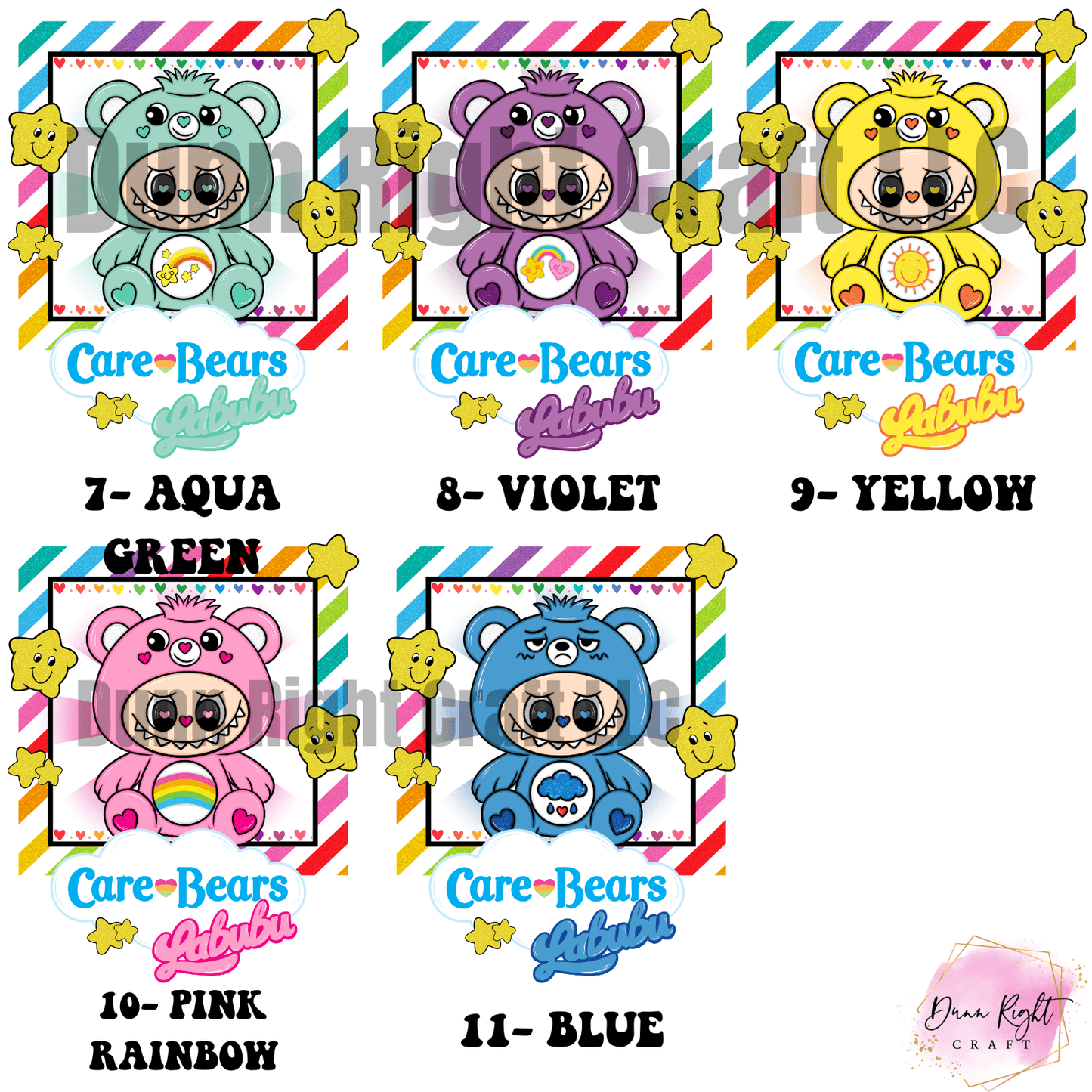 Care Bears x Labubu Tee – Rainbow Bear Shirt
