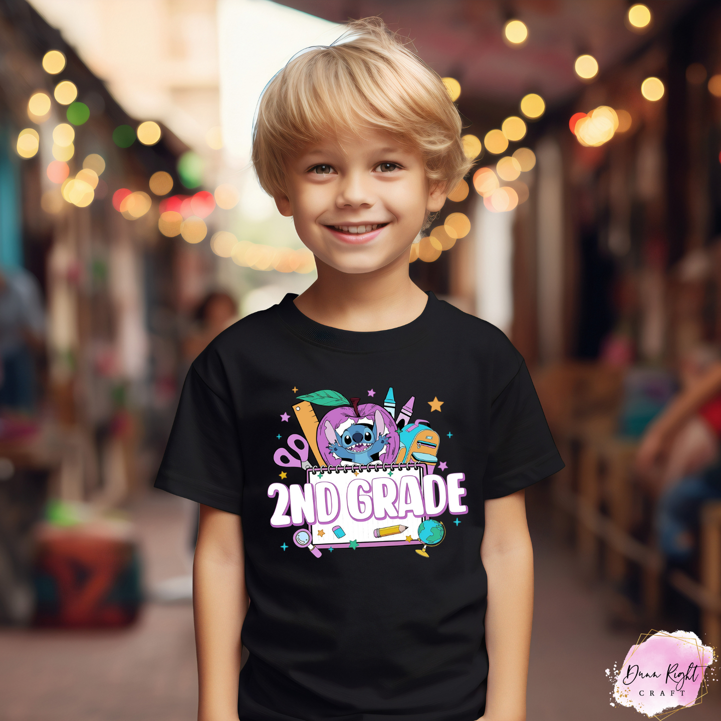 Cute Back to School Design with Stitch-Inspired Character