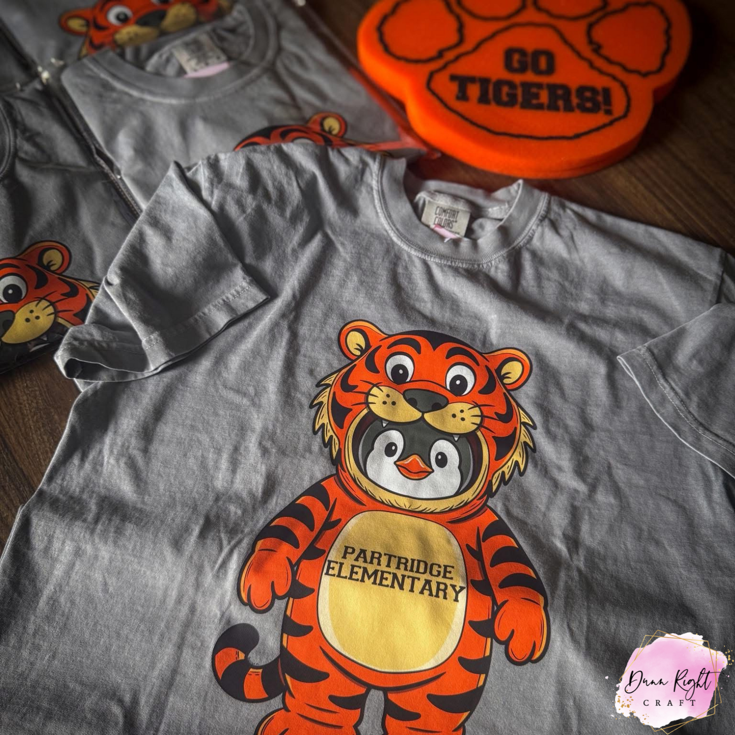 Custom Partridge Elementary Tiger Mascot Shirt / School Spirit Tee