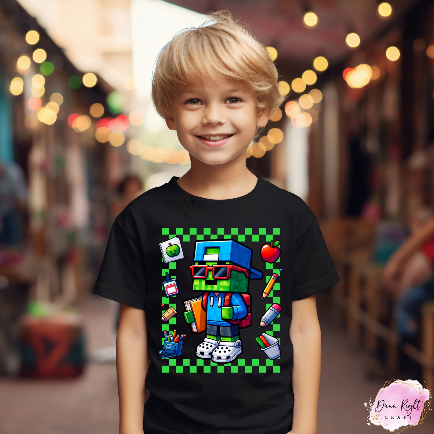Minecraft Back to School Shirt – Custom Character Gamer Tee for Kids