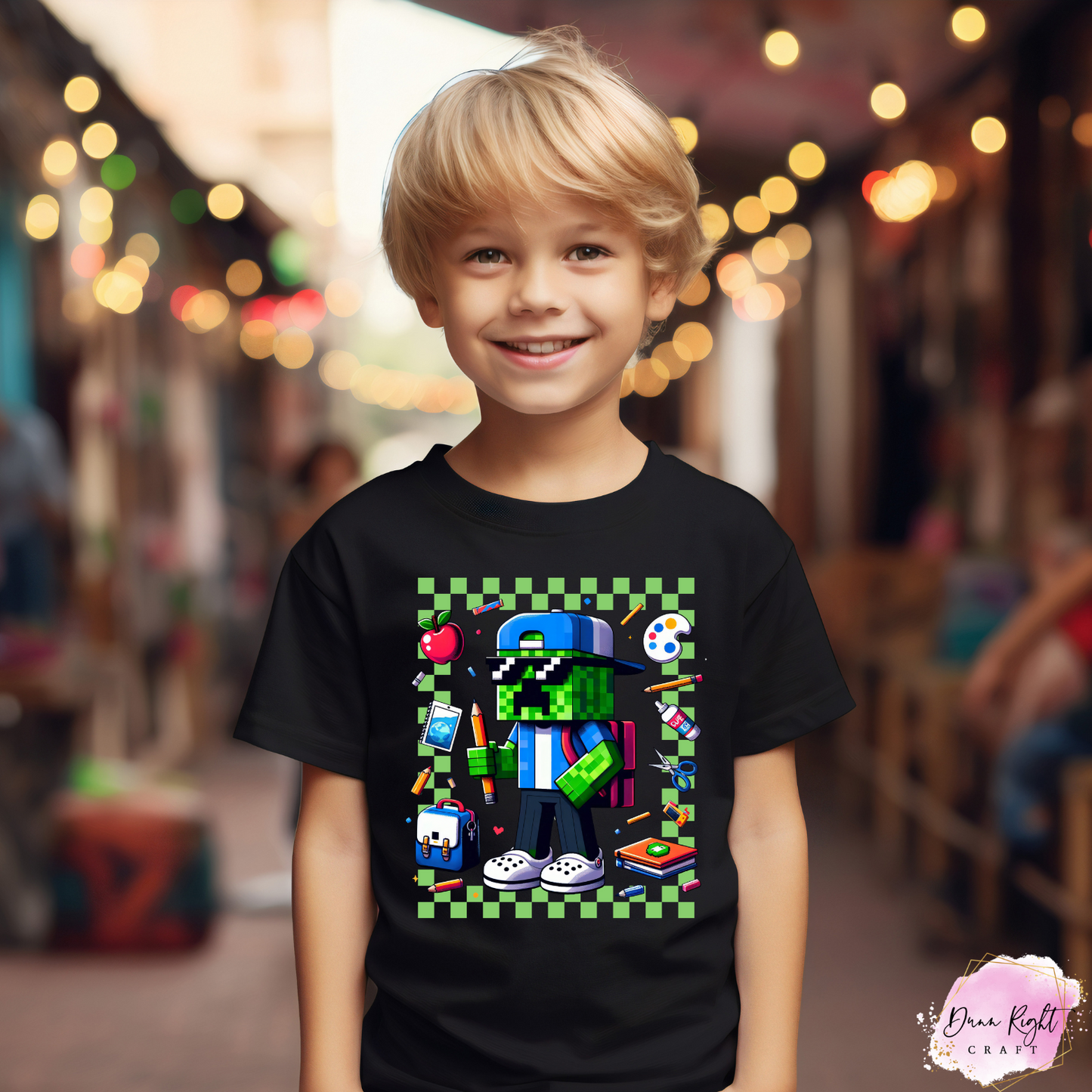 Minecraft Back to School Shirt – Custom Character Gamer Tee for Kids