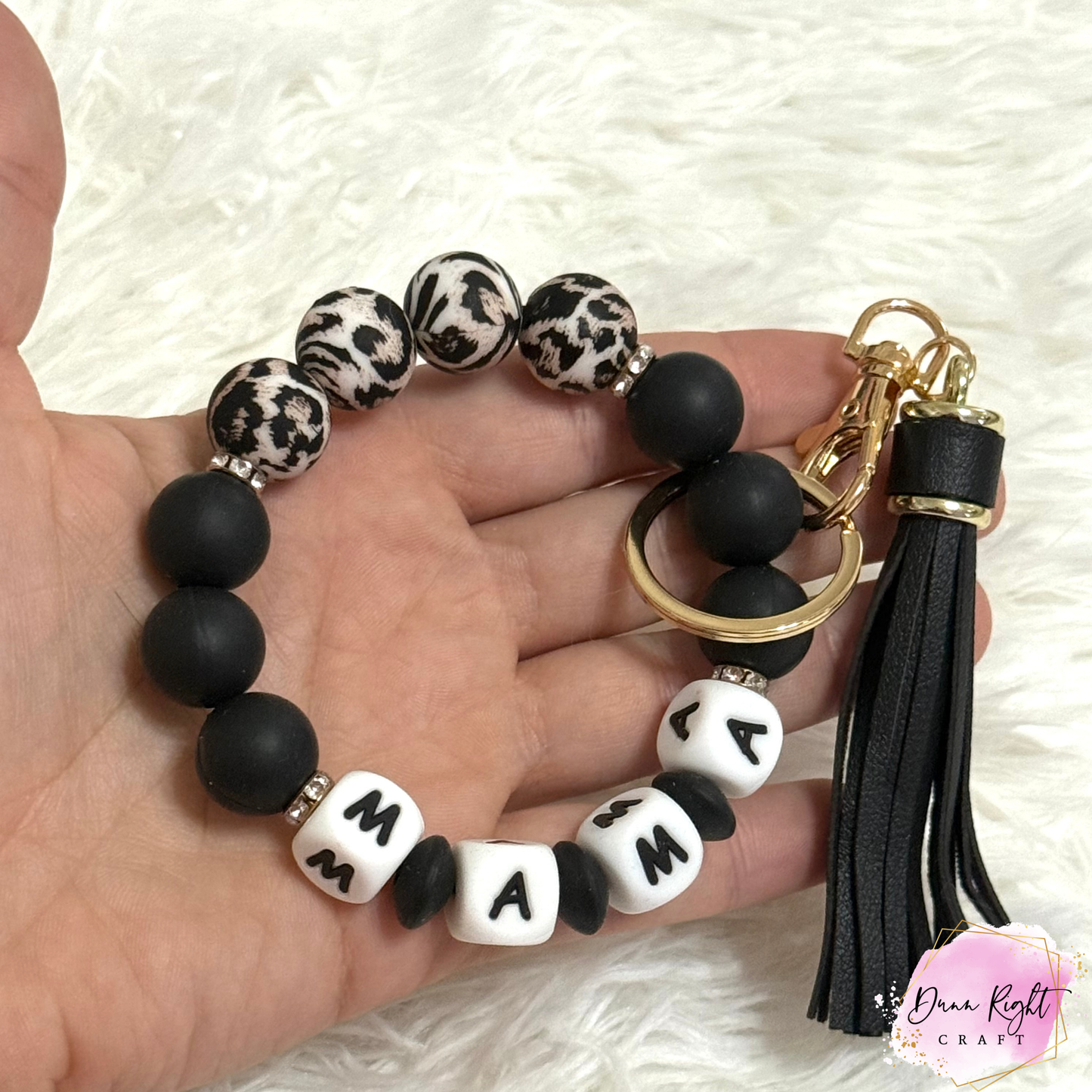 MAMA Beaded Keychain Wristlet - Dunn Right Craft