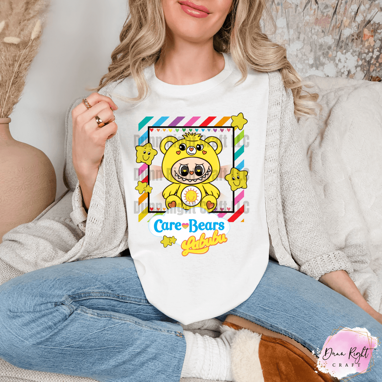 Care Bears x Labubu Tee – Rainbow Bear Shirt