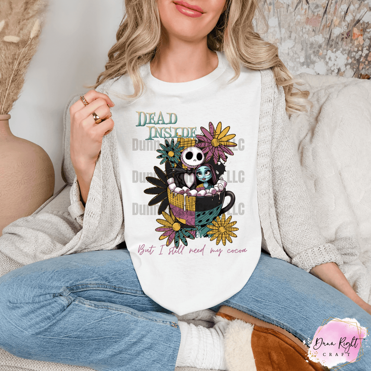 Dead Inside But I Still Need My Coffee Tee / Jack & Sally Coffee Cup Shirt