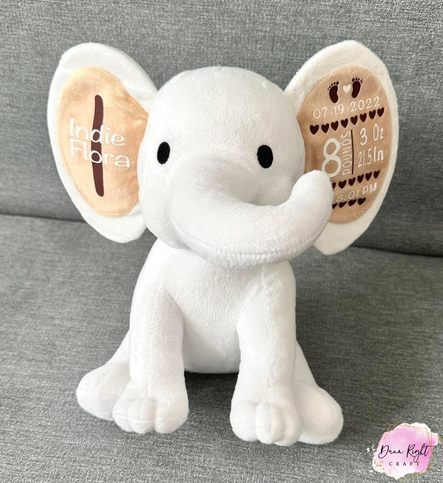 White Birth Stats Elephant - Dunn Right Craft