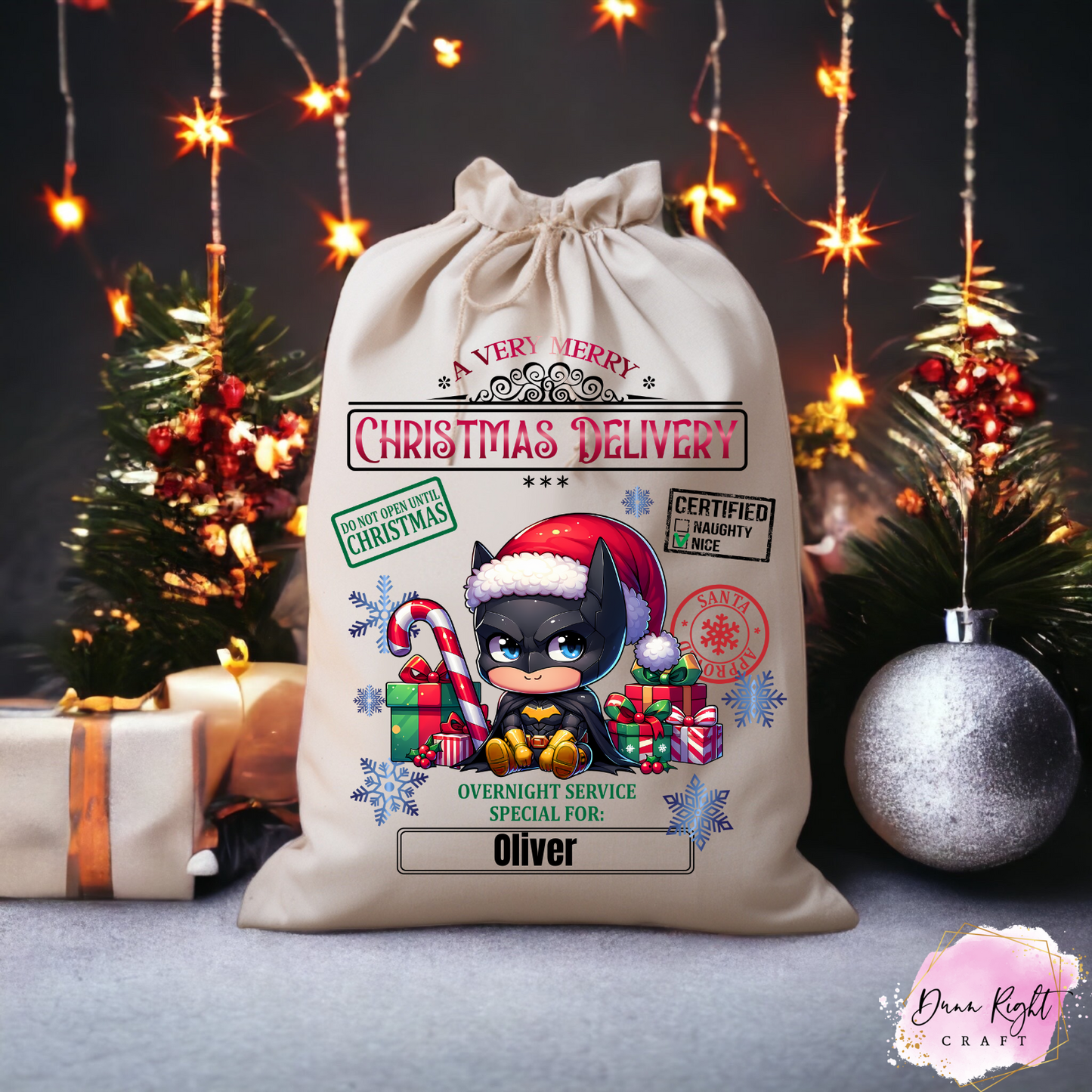 Batman Personalized Christmas Sack
