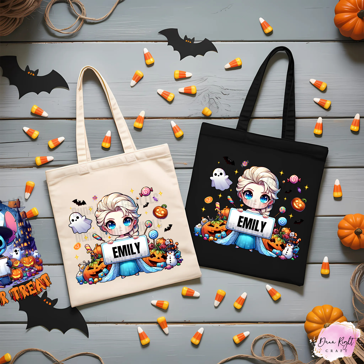 Frozen Trick or Treat Tote Bag With Name