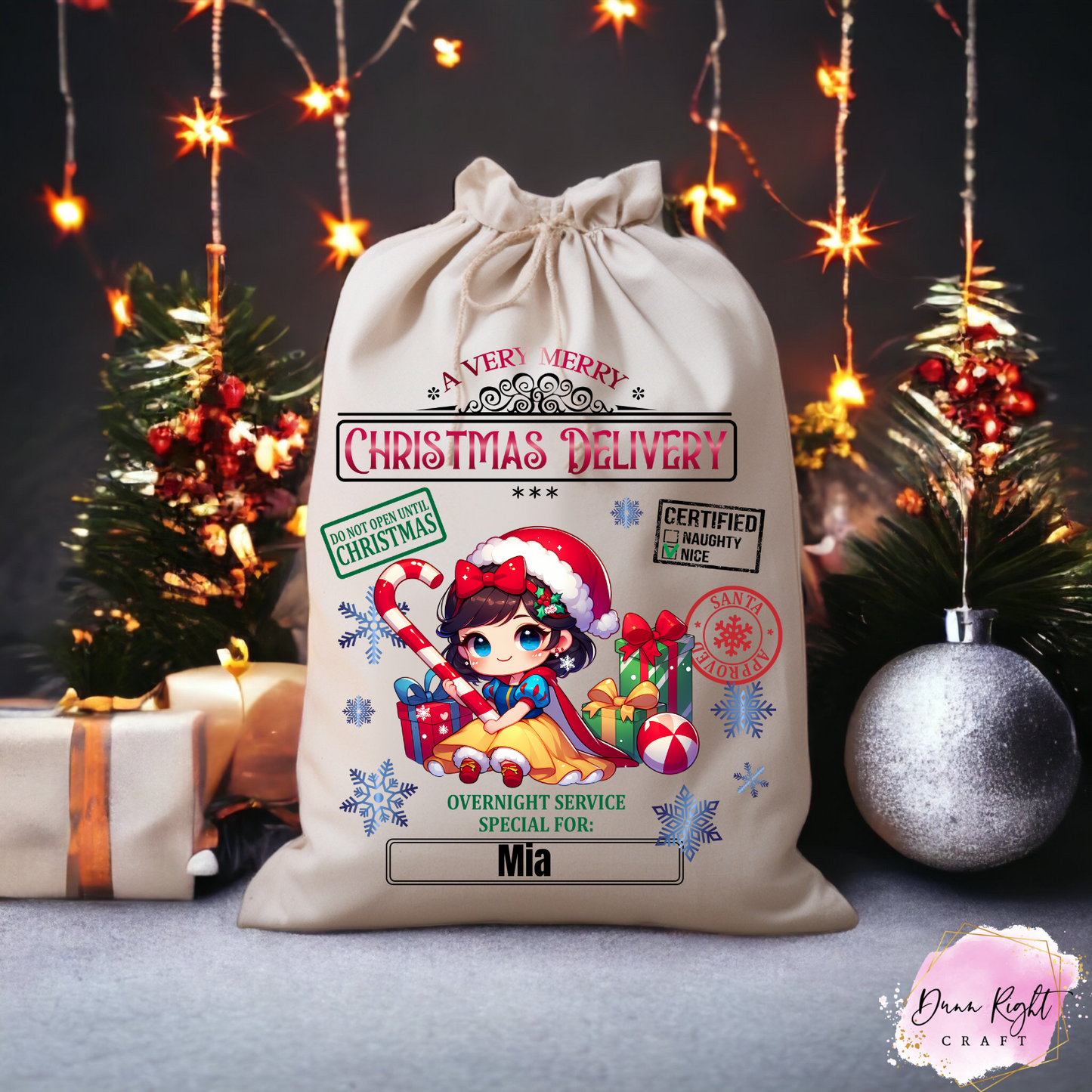 Snow White Personalized Christmas Sack
