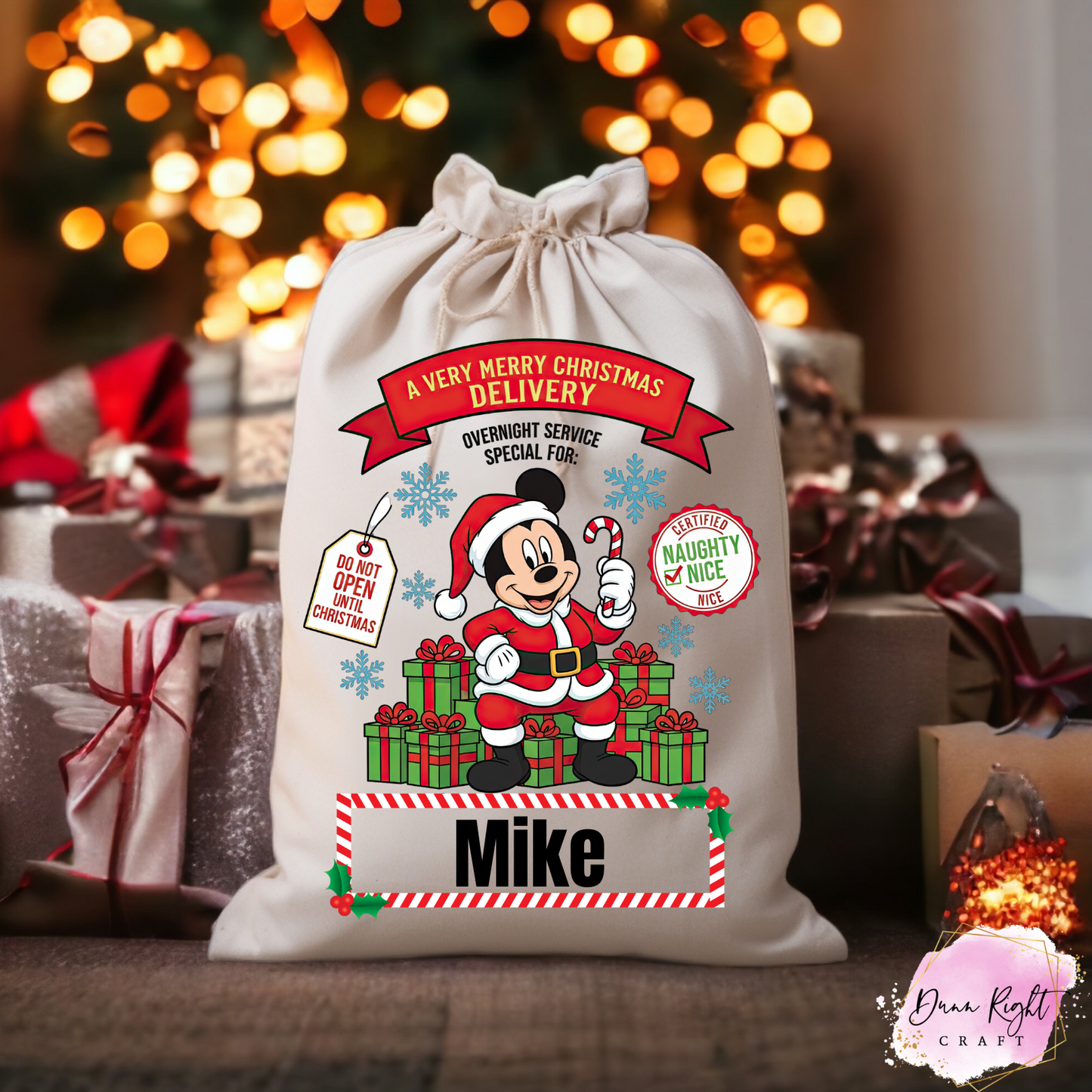 Mickey Personalized Christmas Sack