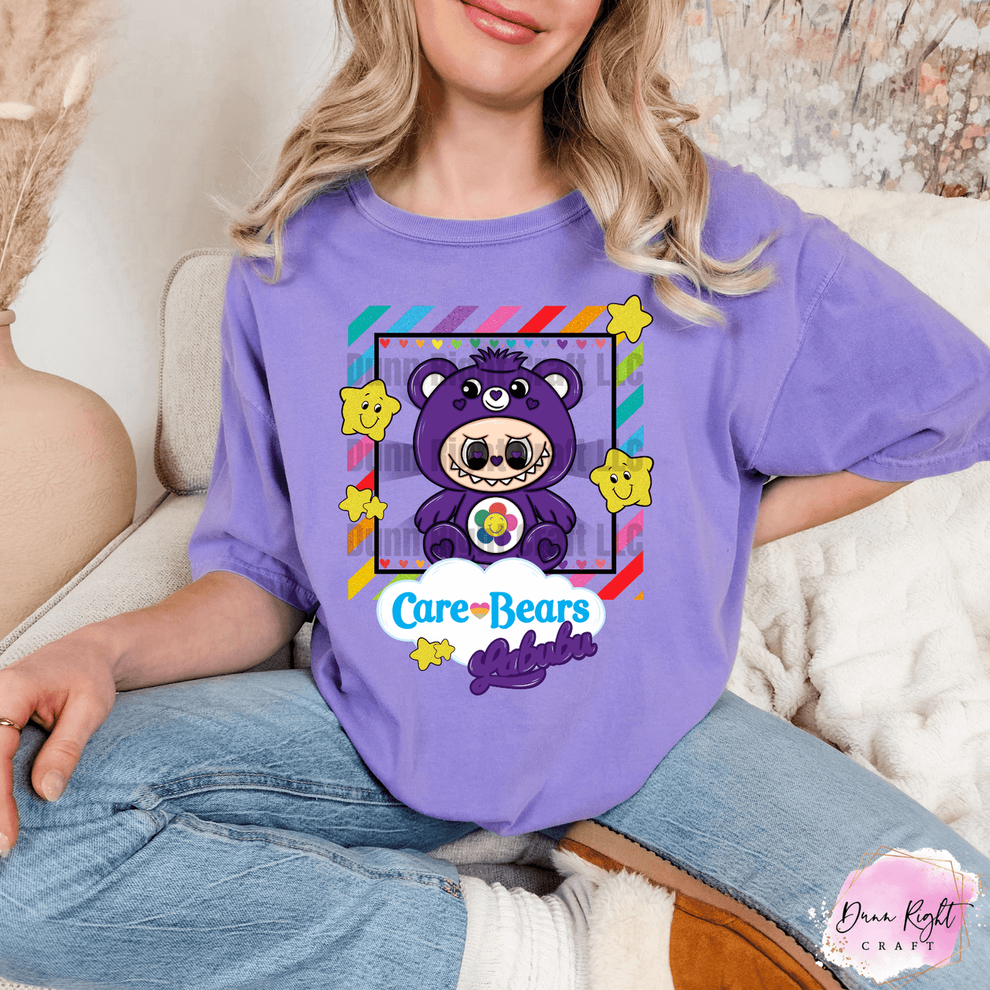 Care Bears x Labubu Tee – Rainbow Bear Shirt