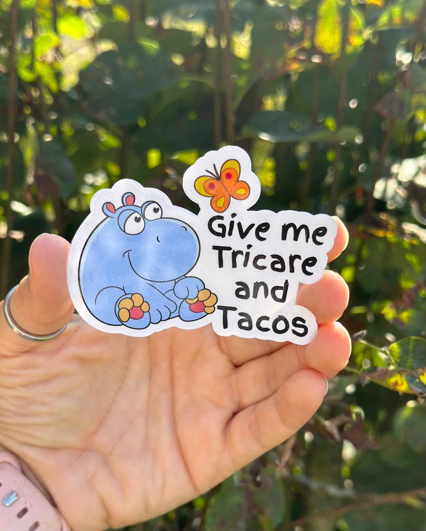 Give Me Tricare And Tacos Sticker - Dunn Right Craft