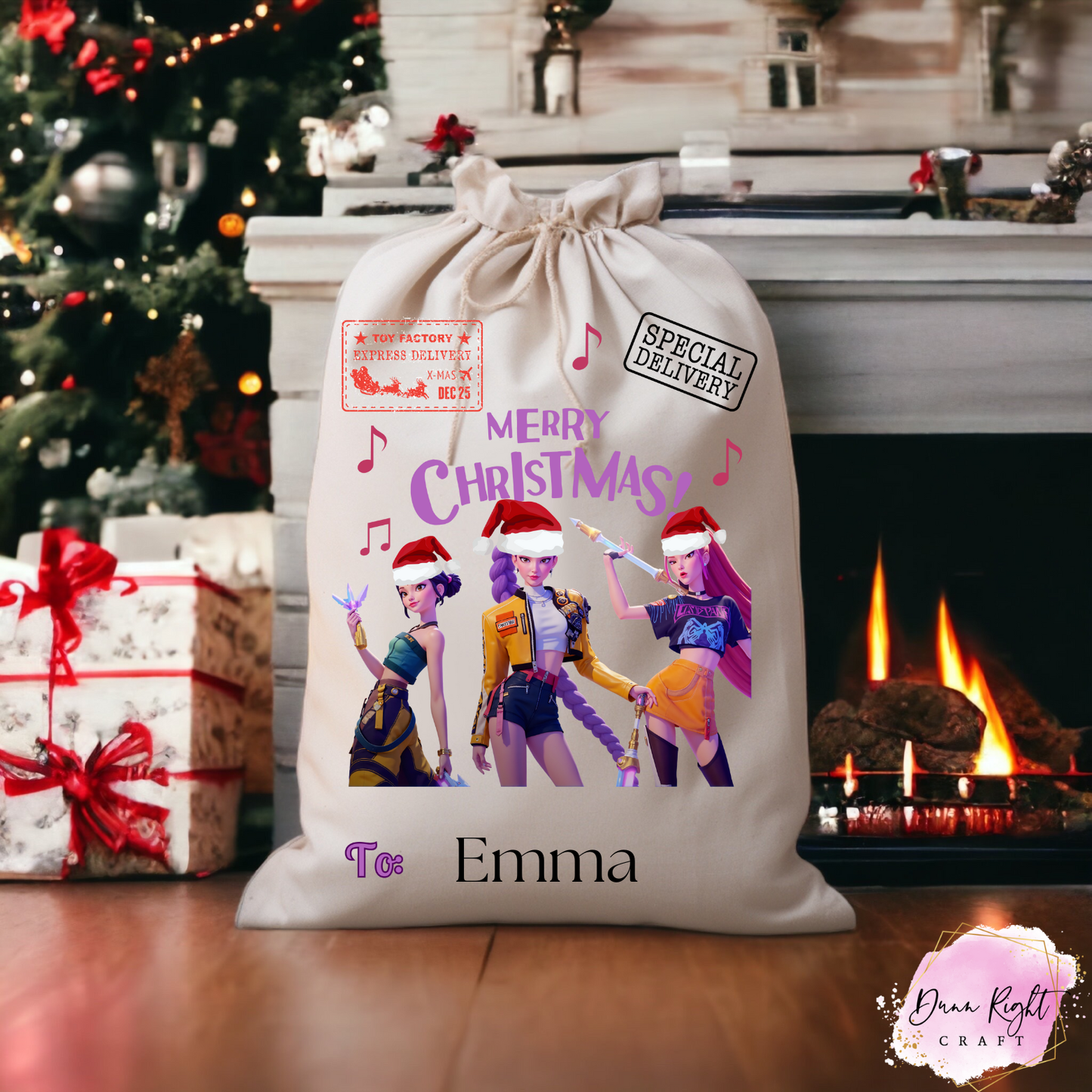 KPOP Demon Hunters Personalized Christmas Sack