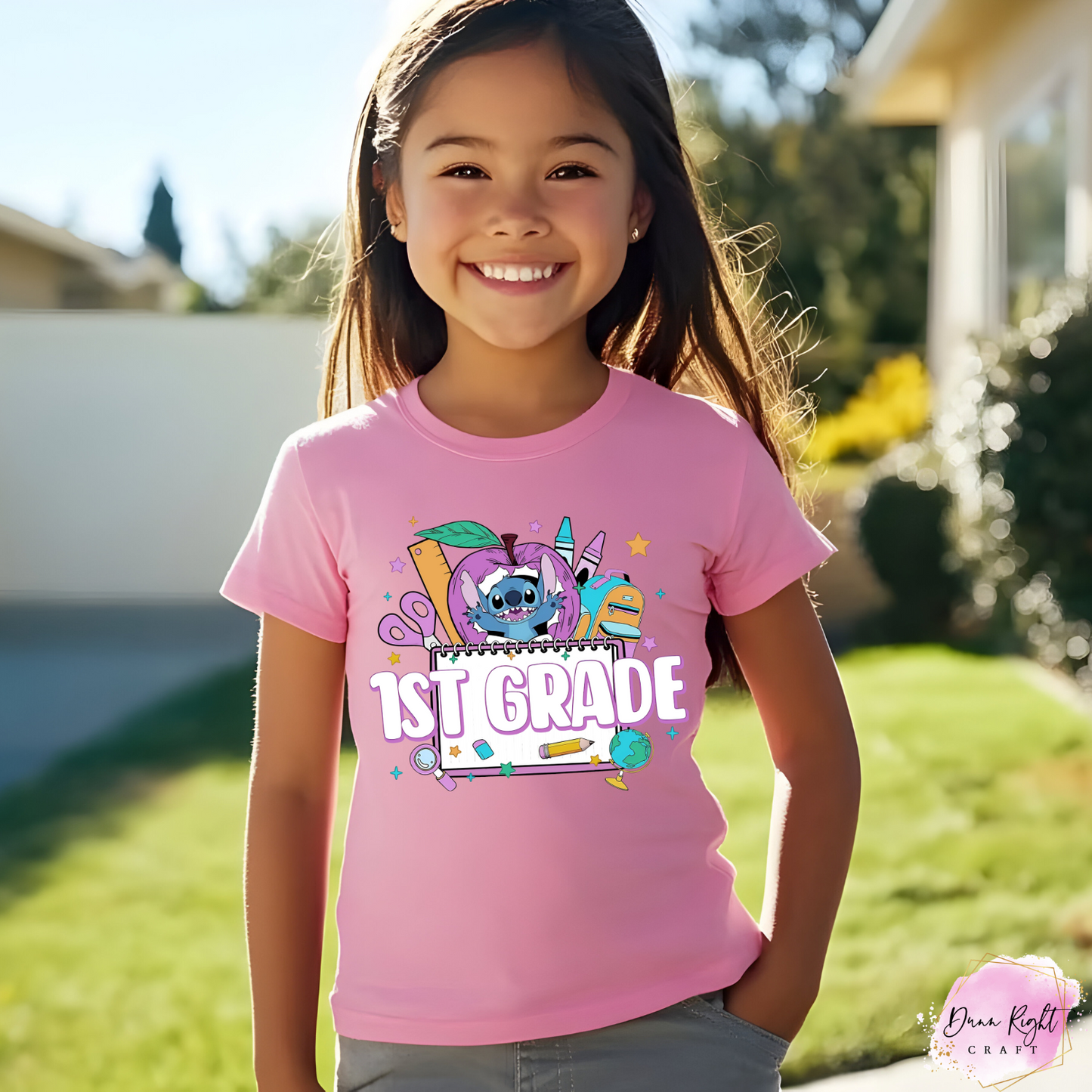 Cute Back to School Design with Stitch-Inspired Character
