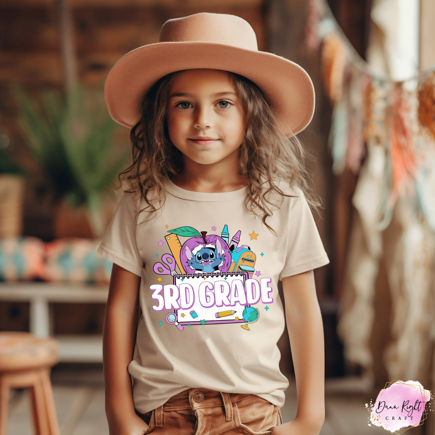 Cute Back to School Design with Stitch-Inspired Character