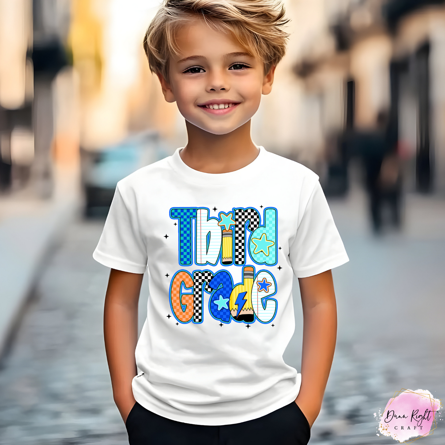 Personalized Back to School Shirt – Bold Star & Lightning Design Tee