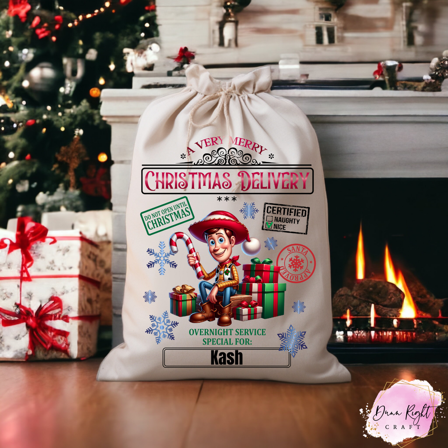 Woody Personalized Christmas Sack