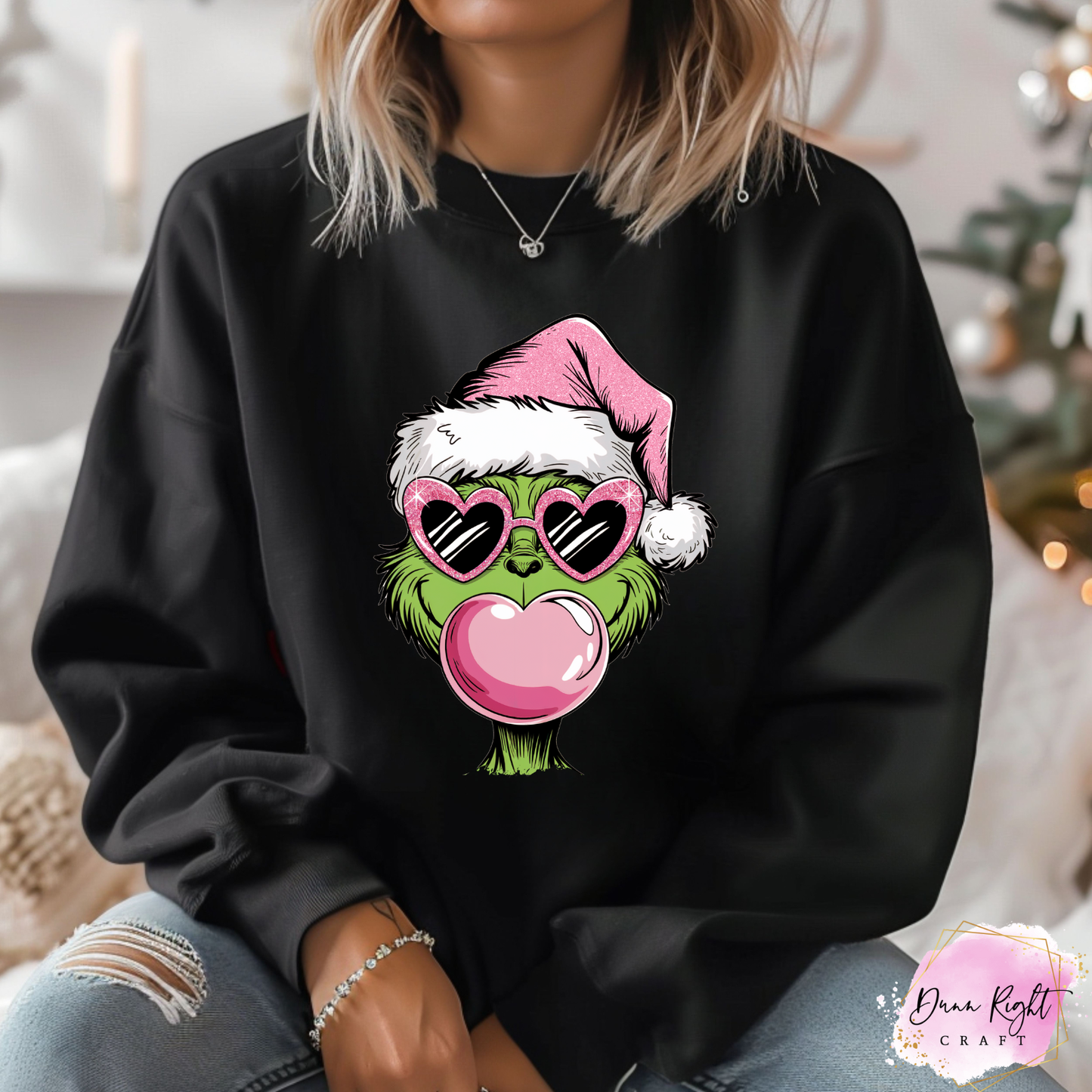 Grinch Bubblegum Christmas Sweatshirt