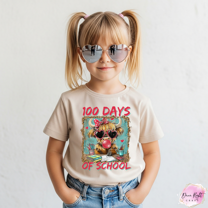 100 Days of School Cow Graphic Shirt - Dunn Right Craft