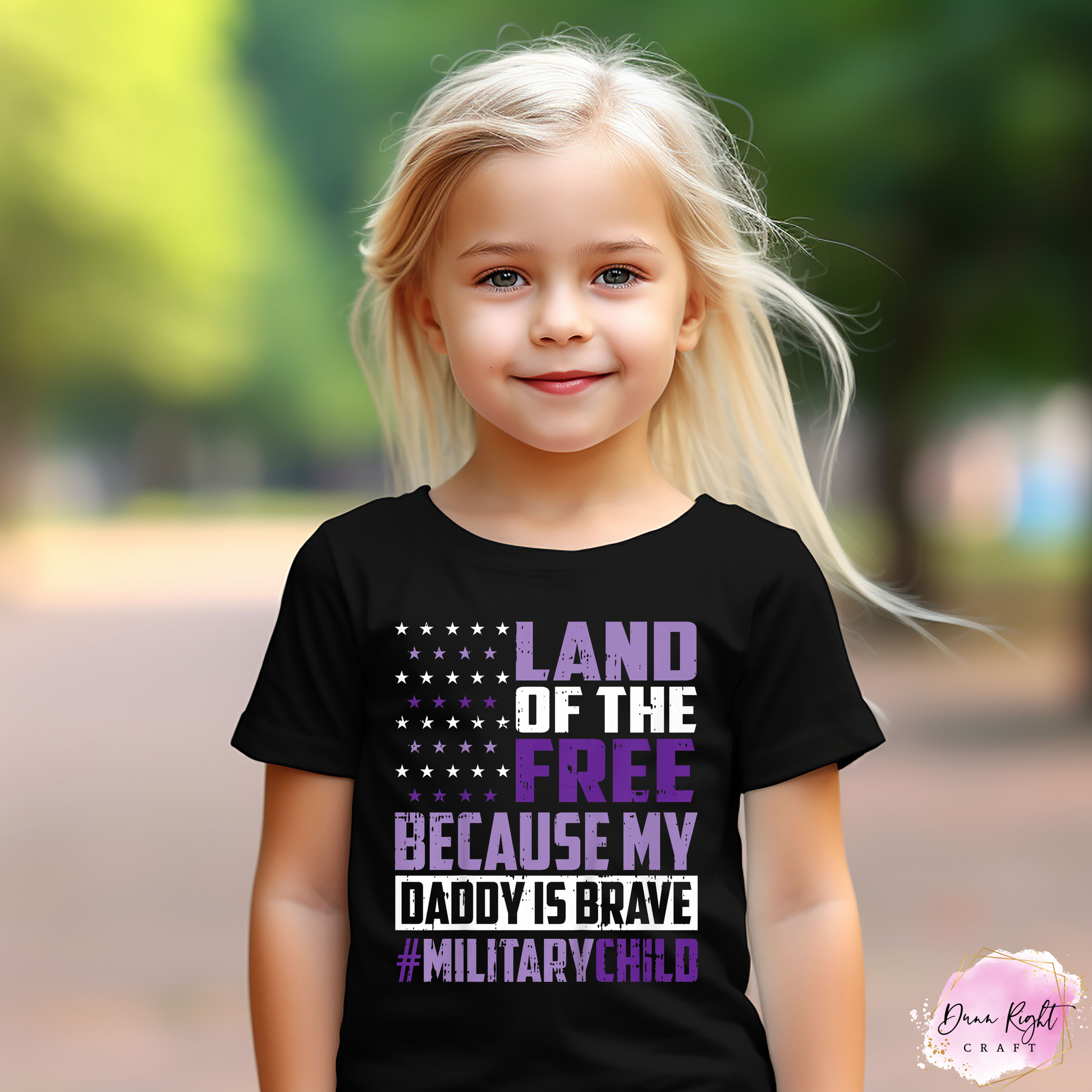 Land of the Free Because My Daddy is Brave Shirt - Dunn Right Craft